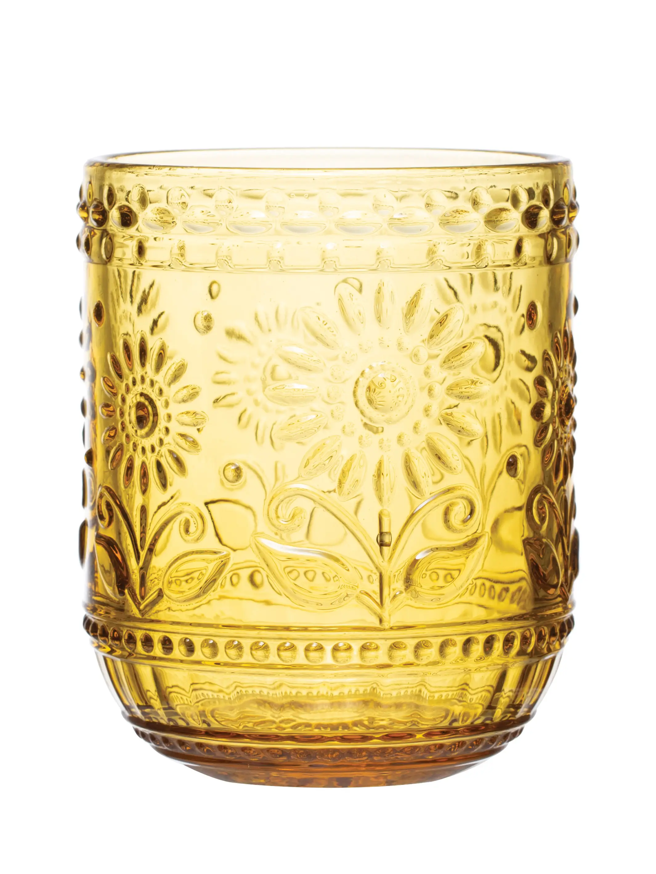 Embossed Amber Drinking Glass - Image 2