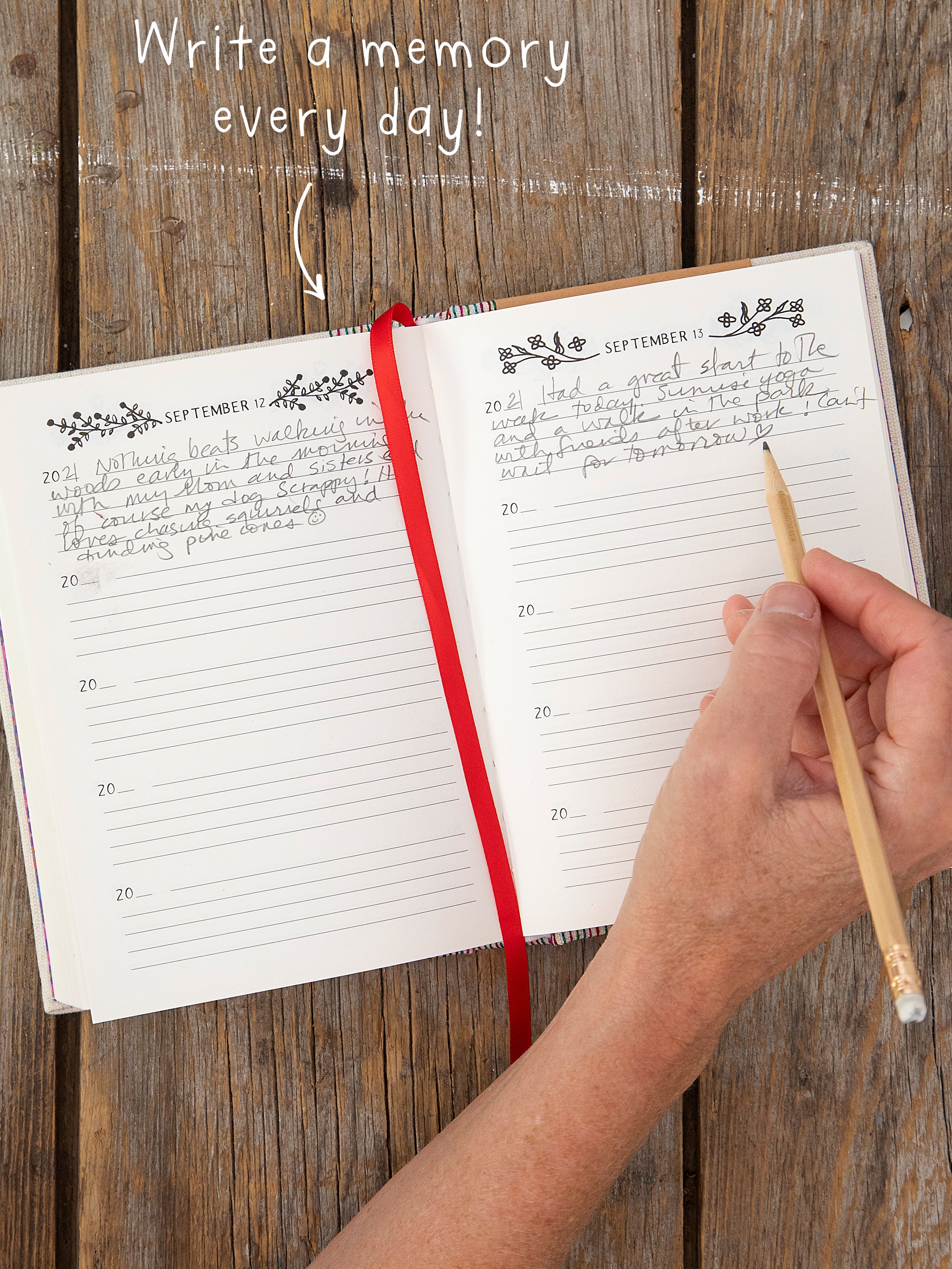 Embroidered 5 Year Daily Journal - Each Day Is A Gift - Image 2