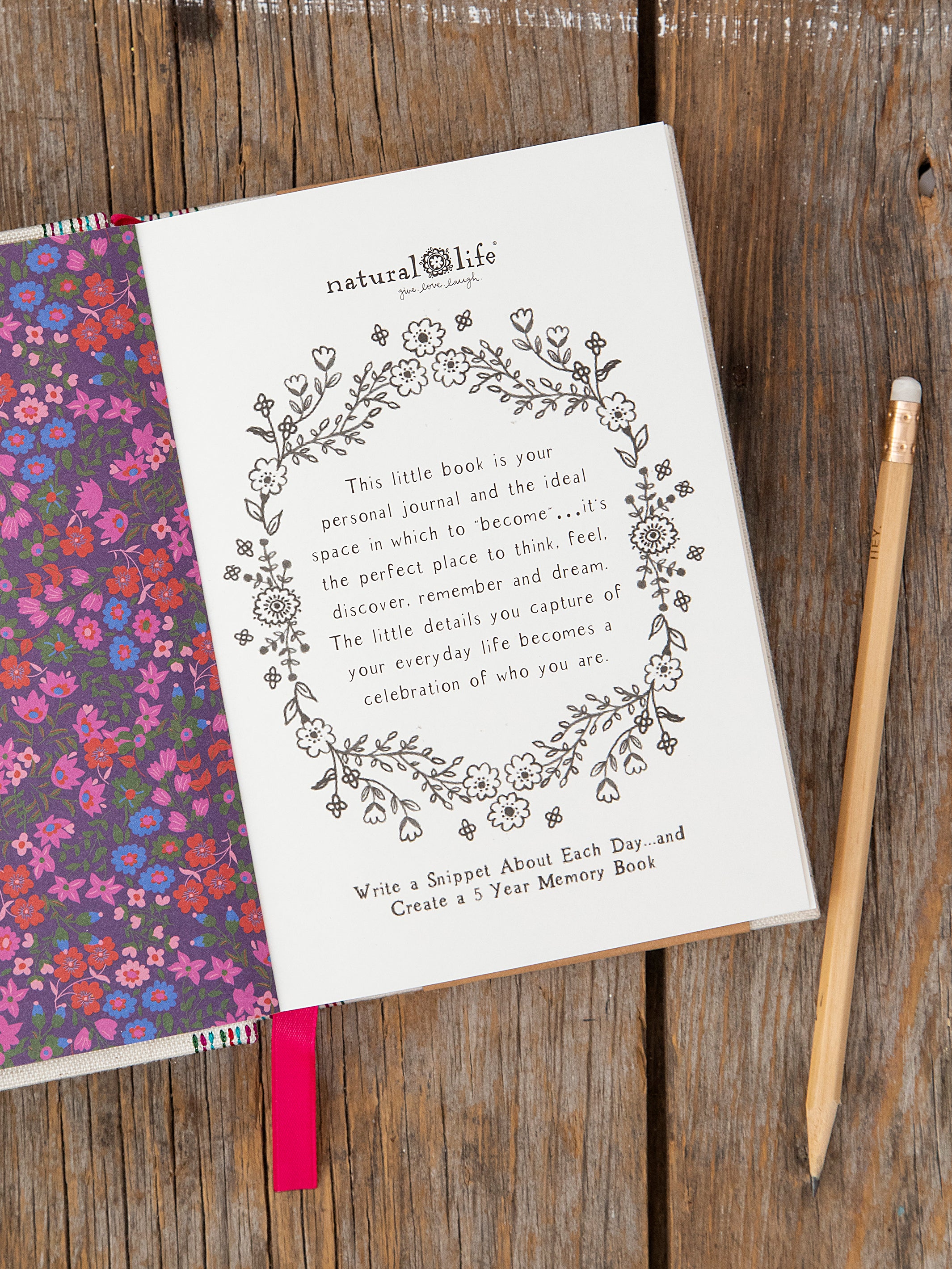 Embroidered 5 Year Daily Journal - Each Day Is A Gift - Image 3