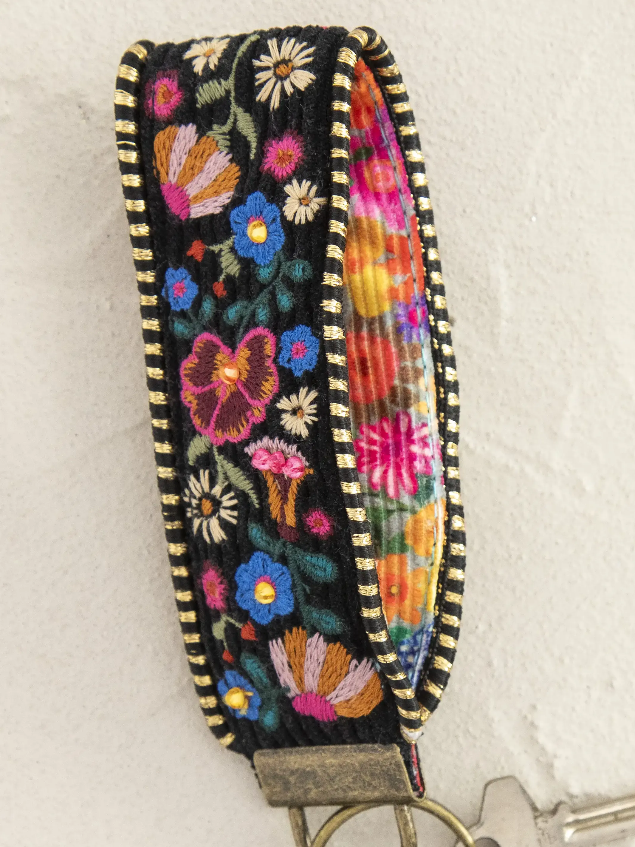Embroidered Key Chain - Black - Image 3
