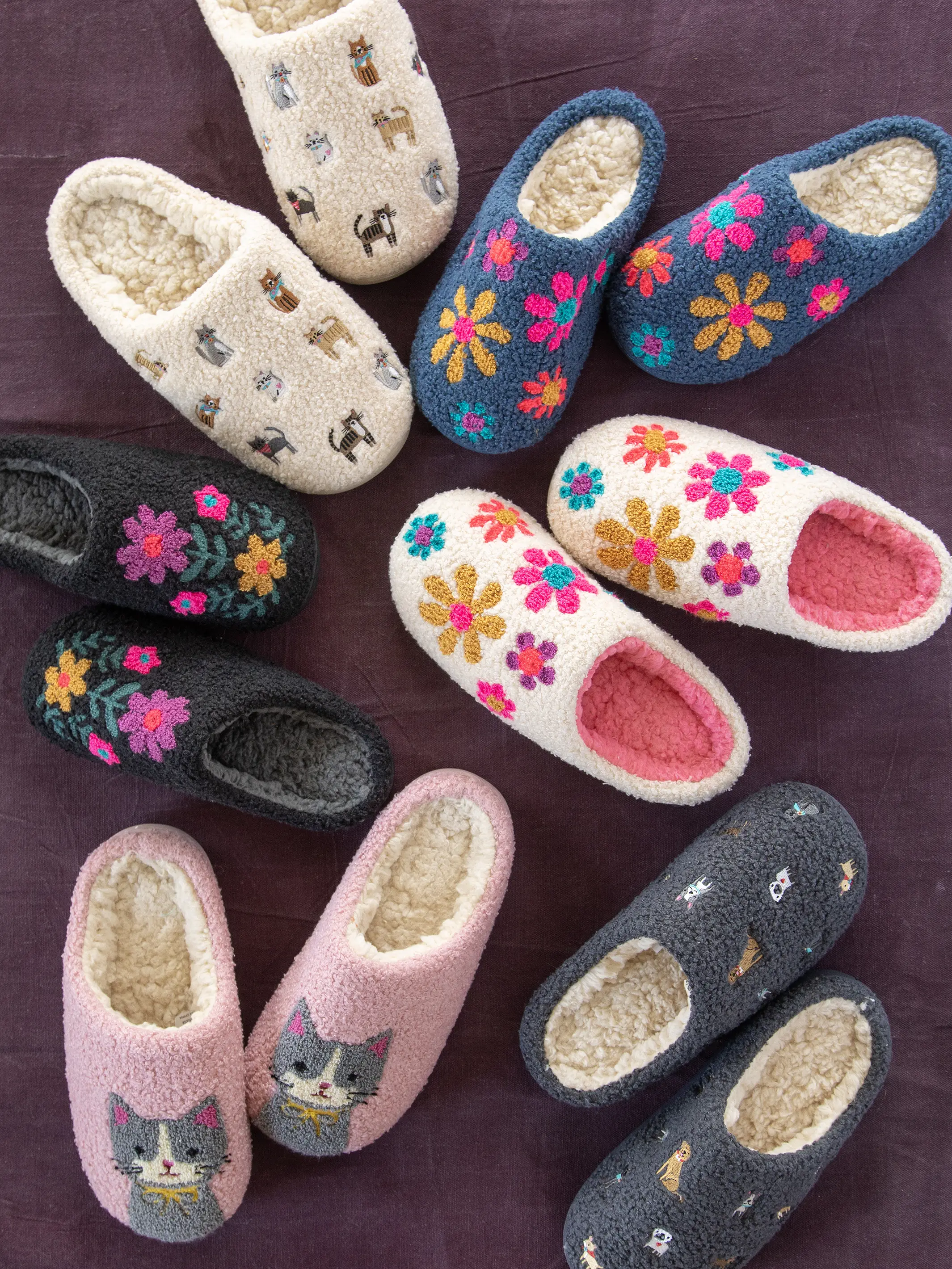 Embroidered Sherpa Slippers - Dogs - Image 3