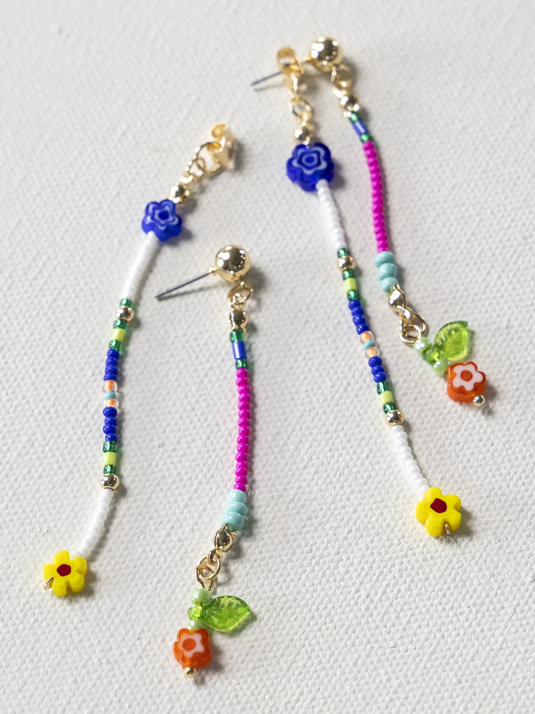 Flora Beaded Drop Earrings - Image 3