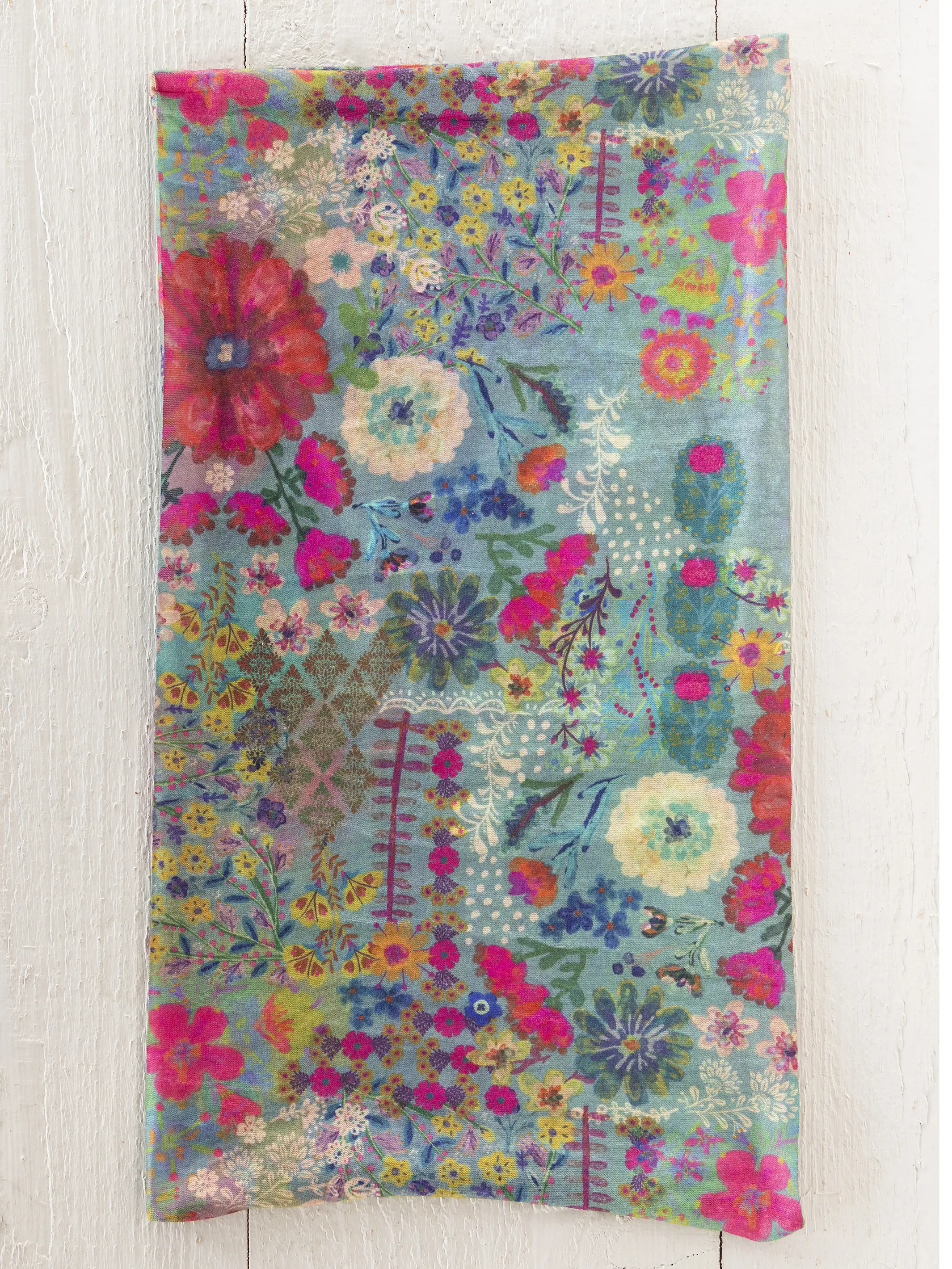 Full Boho Bandeau® Headband - Blue Garden Patchwork - Image 2
