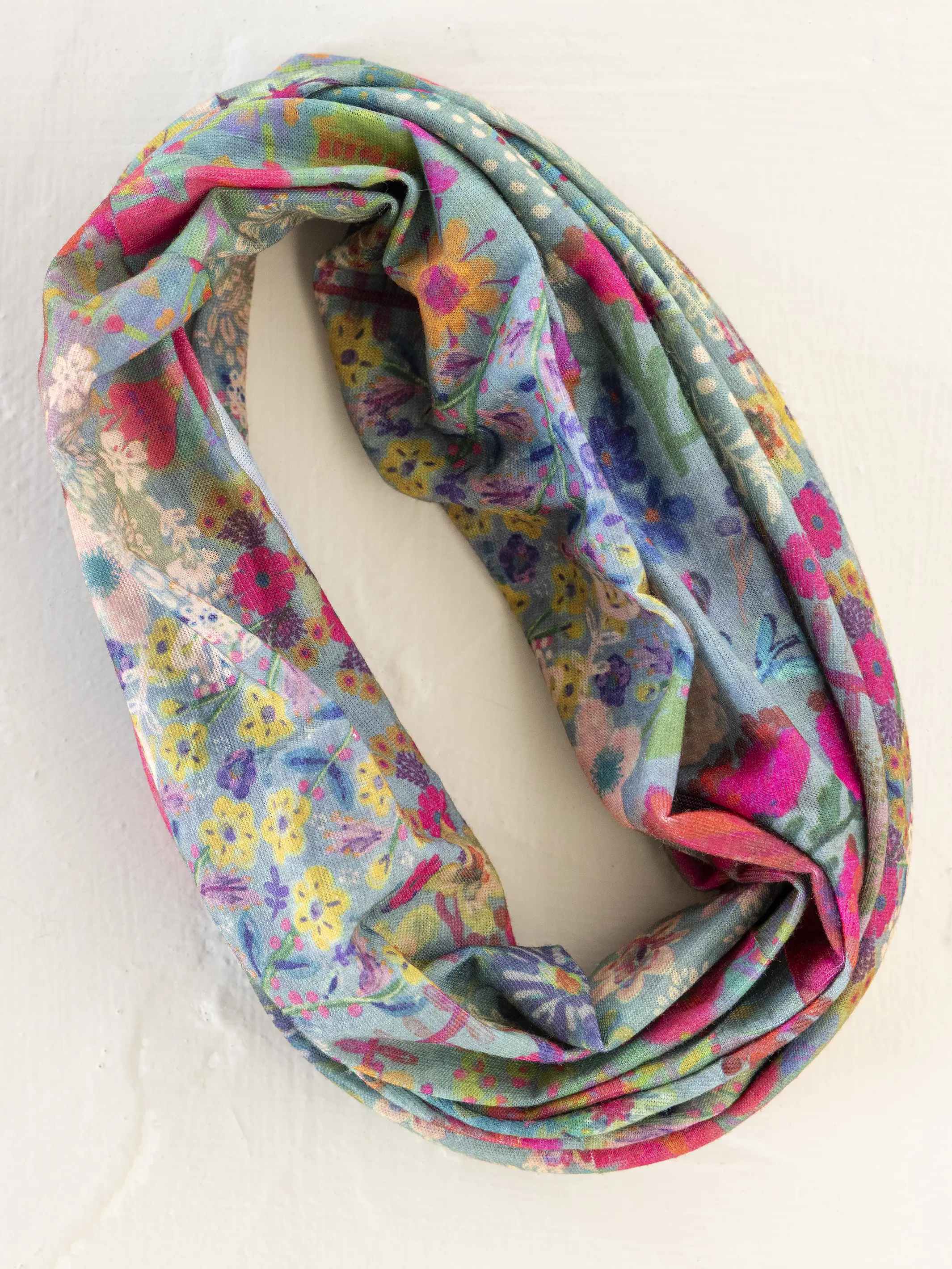 Full Boho Bandeau® Headband - Blue Garden Patchwork - Image 3