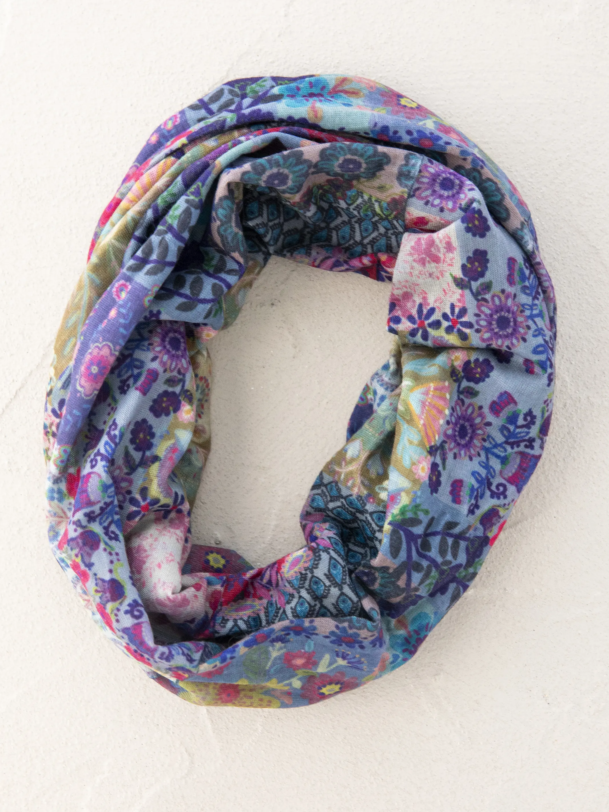 Full Boho Bandeau® Headband - Blue Patchwork - Image 3