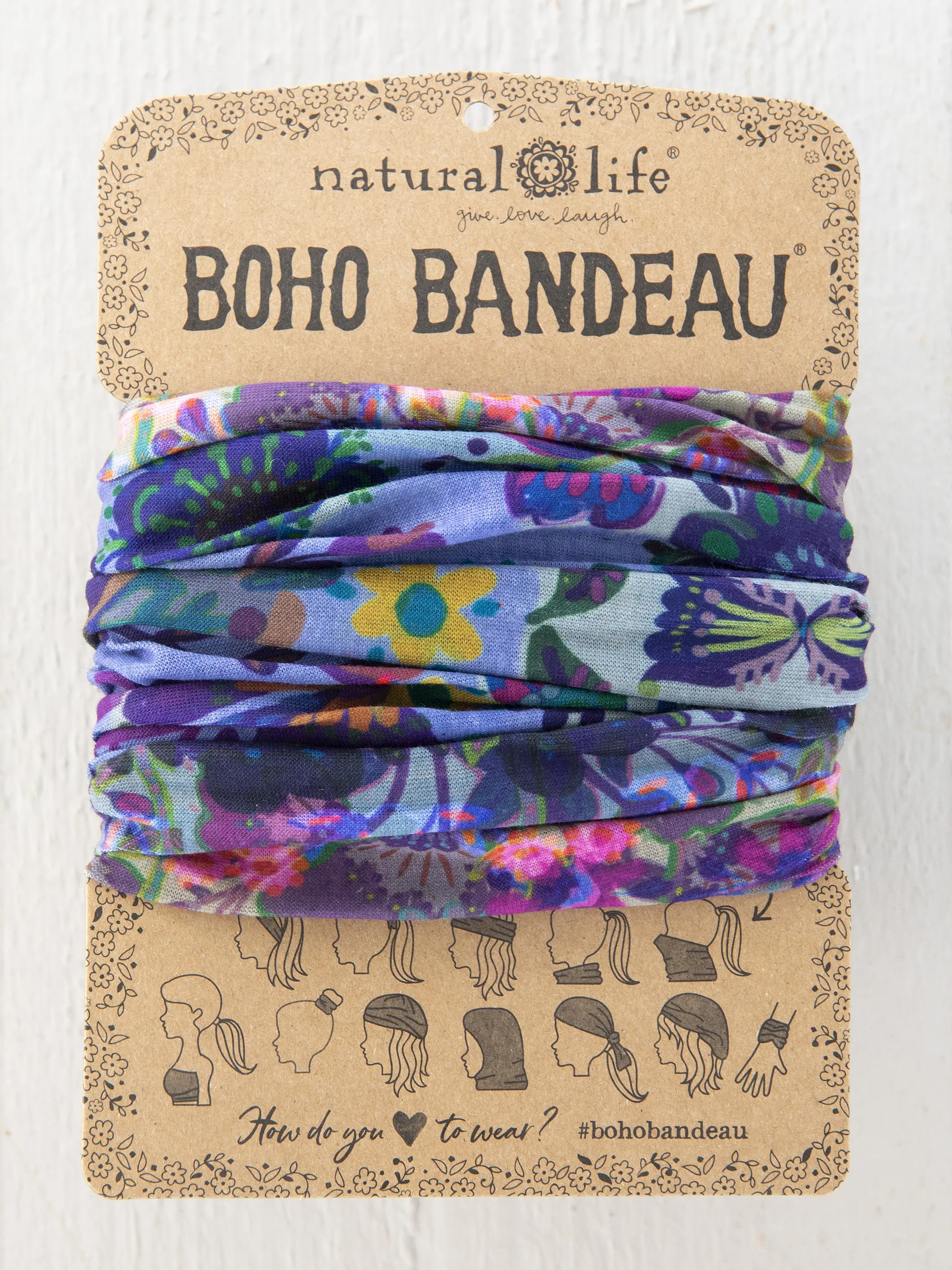 Full Boho Bandeau® Headband - Border Folk Garden - Image 3