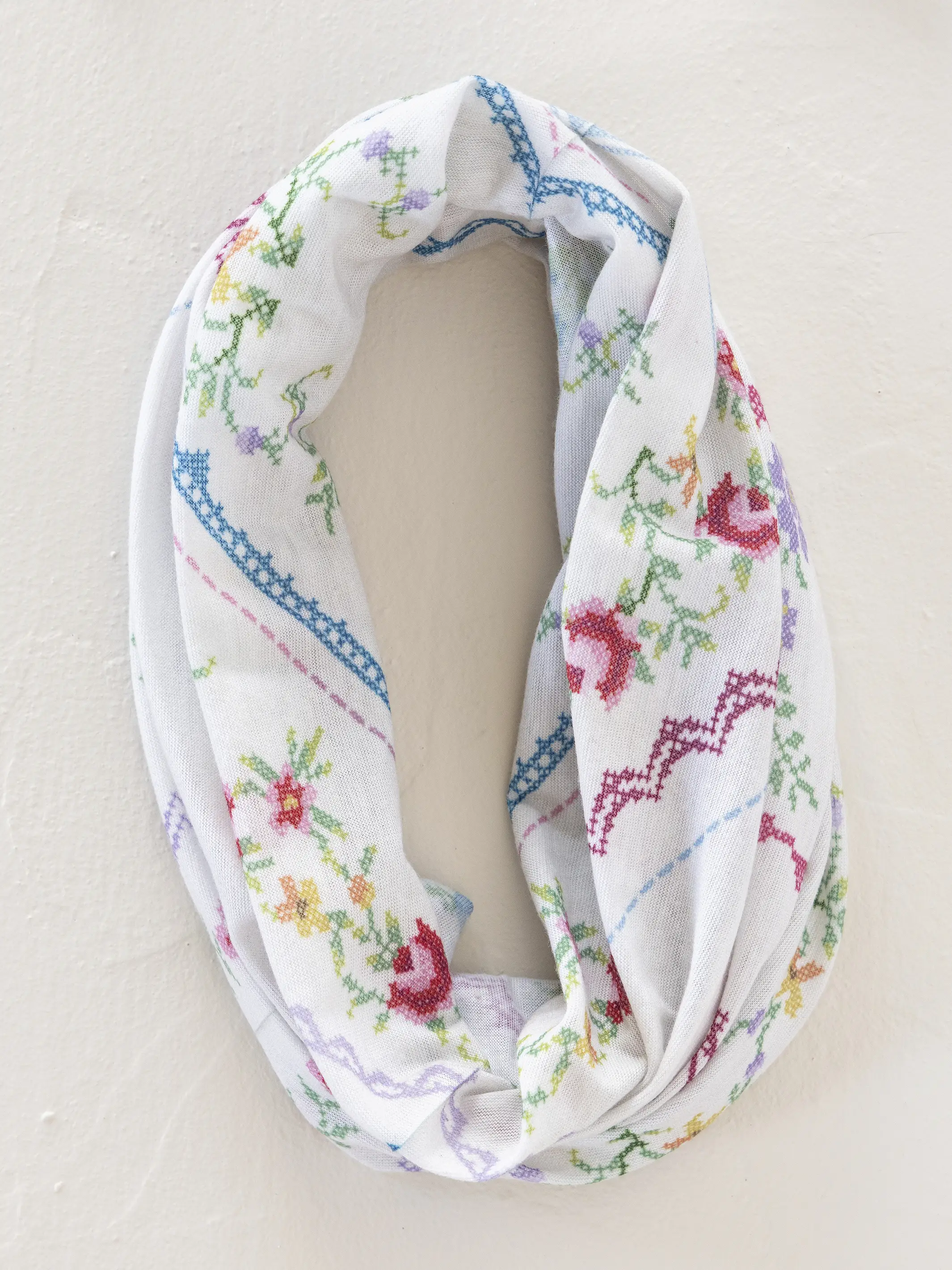 Full Boho Bandeau® Headband - Heirloom Cross Stitch Ivory - Image 3