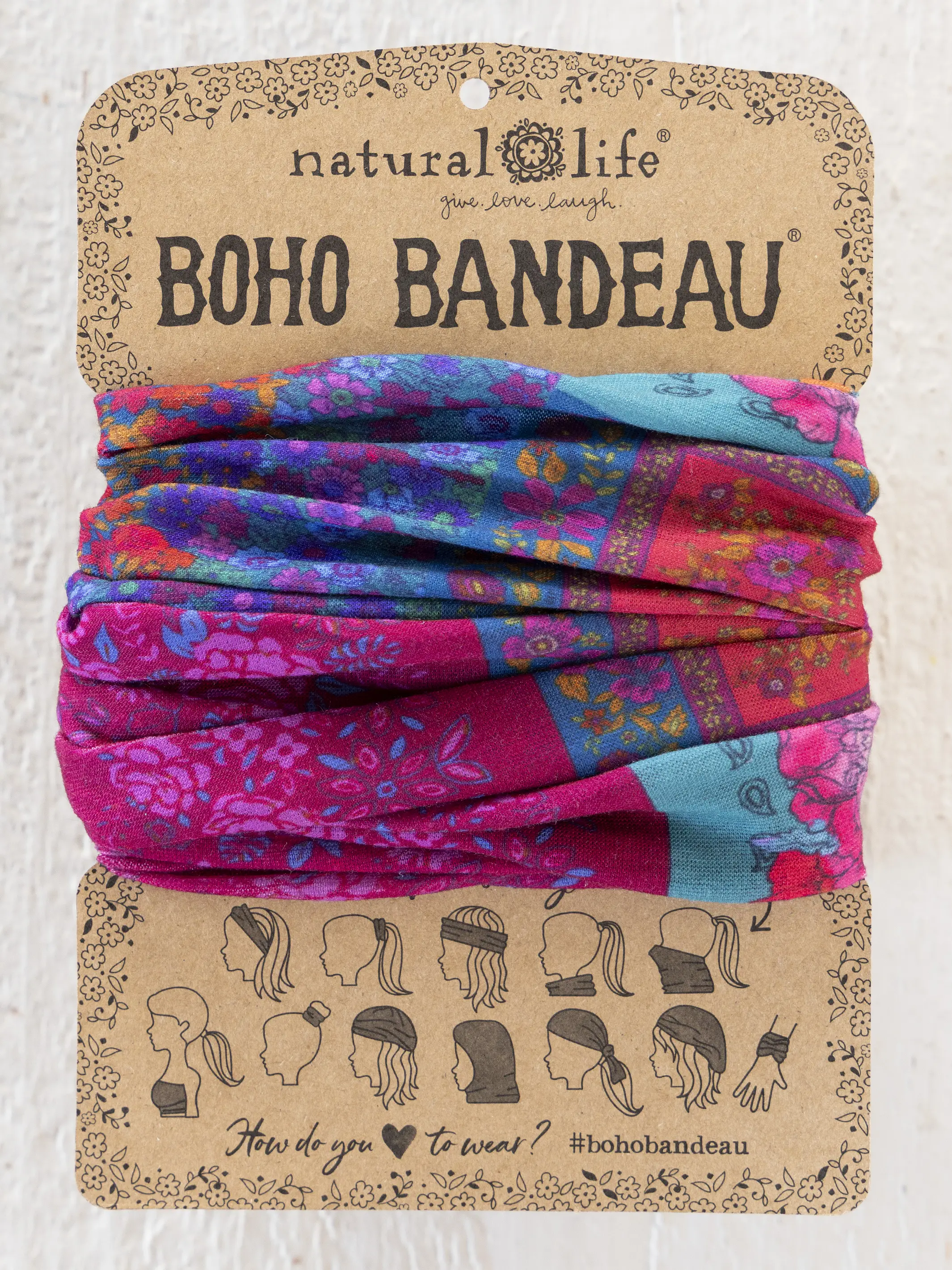 Full Boho Bandeau® Headband - Jewel Positano Scarf - Image 2