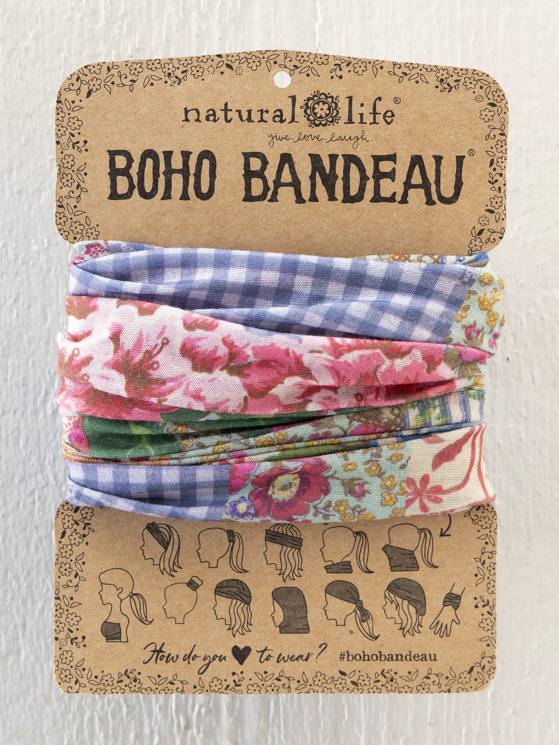 Full Boho Bandeau® Headband - Vintage Treasure Pink - Image 2