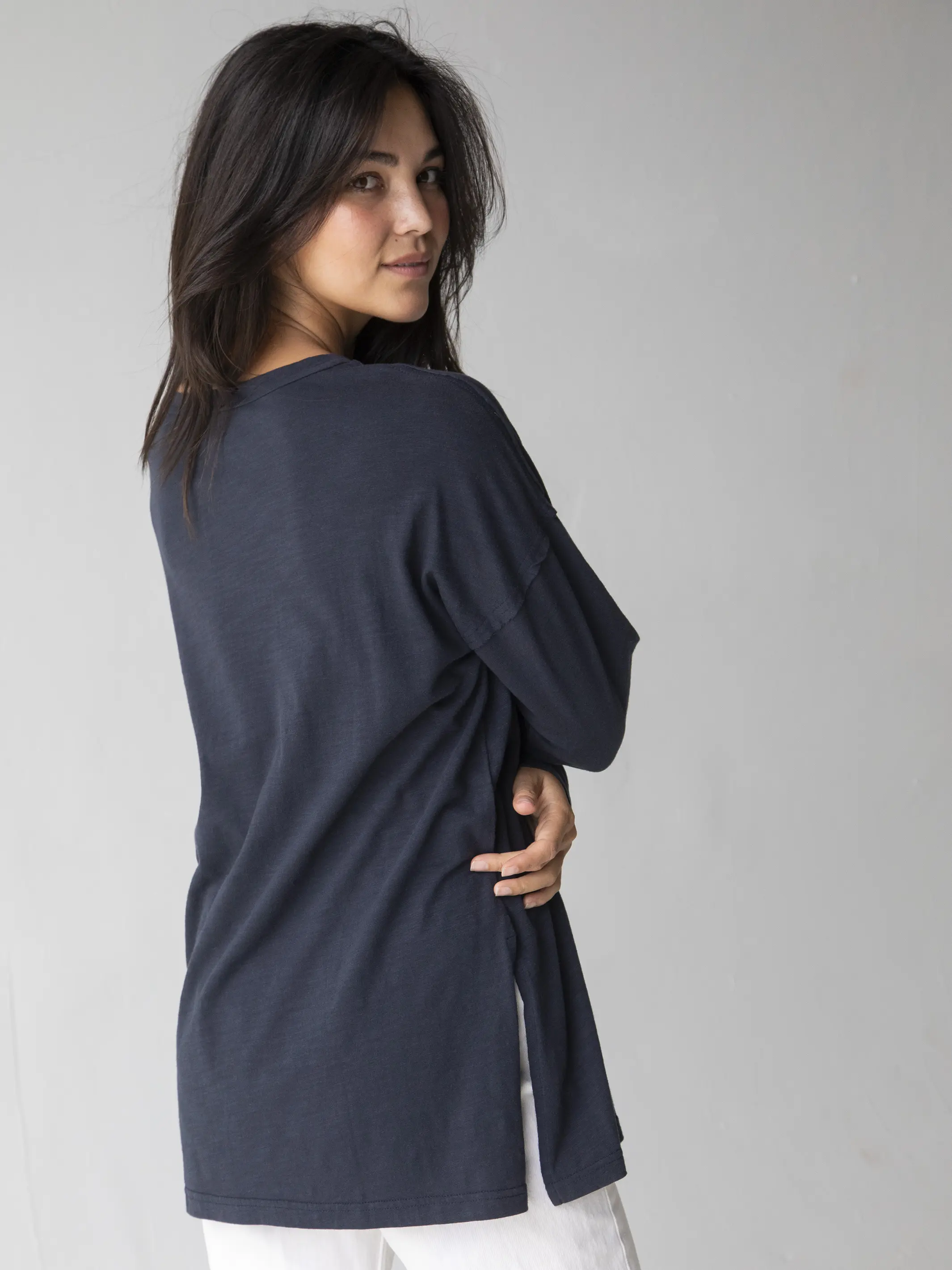 Hang Around Cotton Tunic - Dark Navy - Image 3