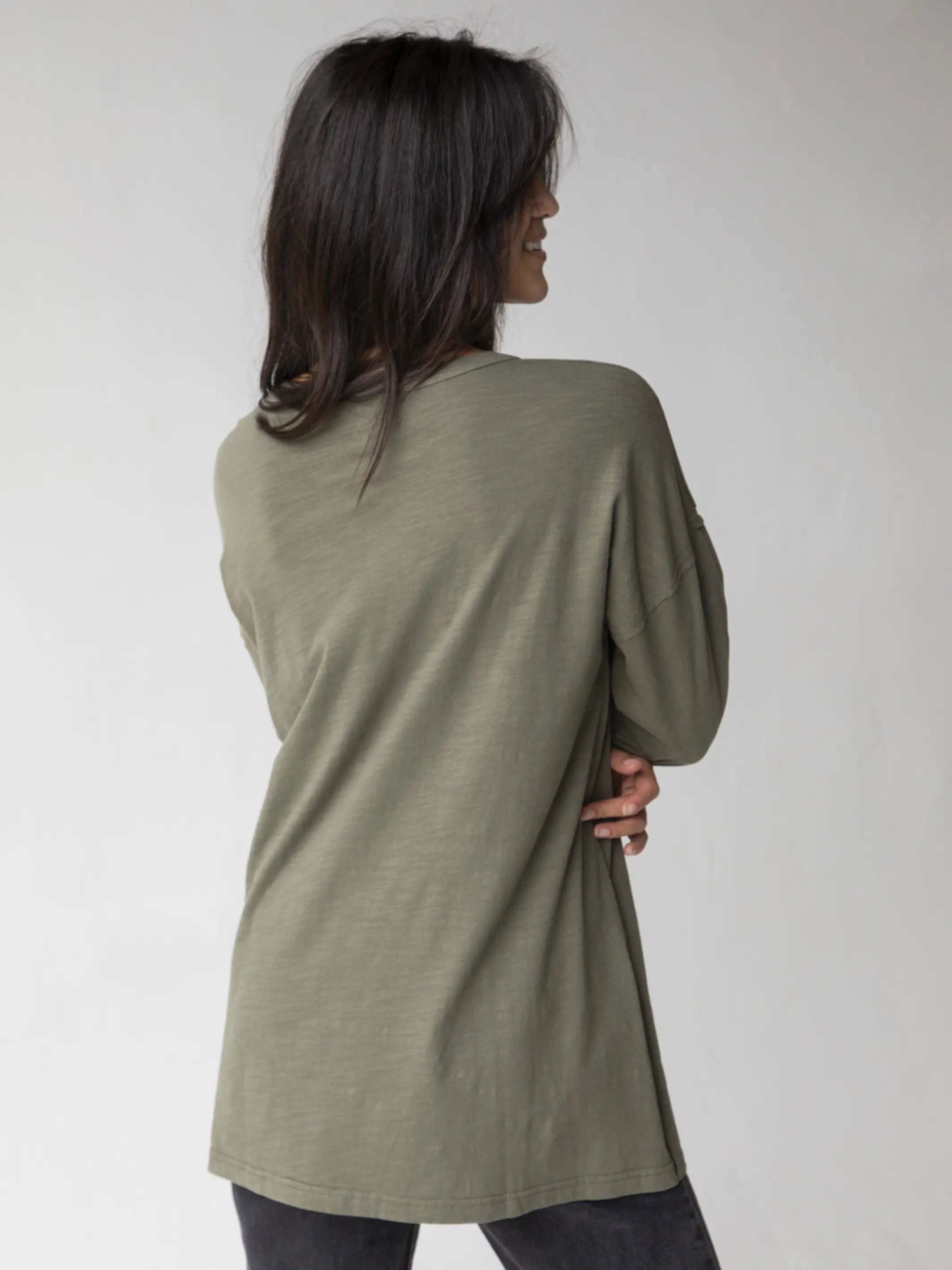 Hang Around Cotton Tunic - Dark Olive - Image 2