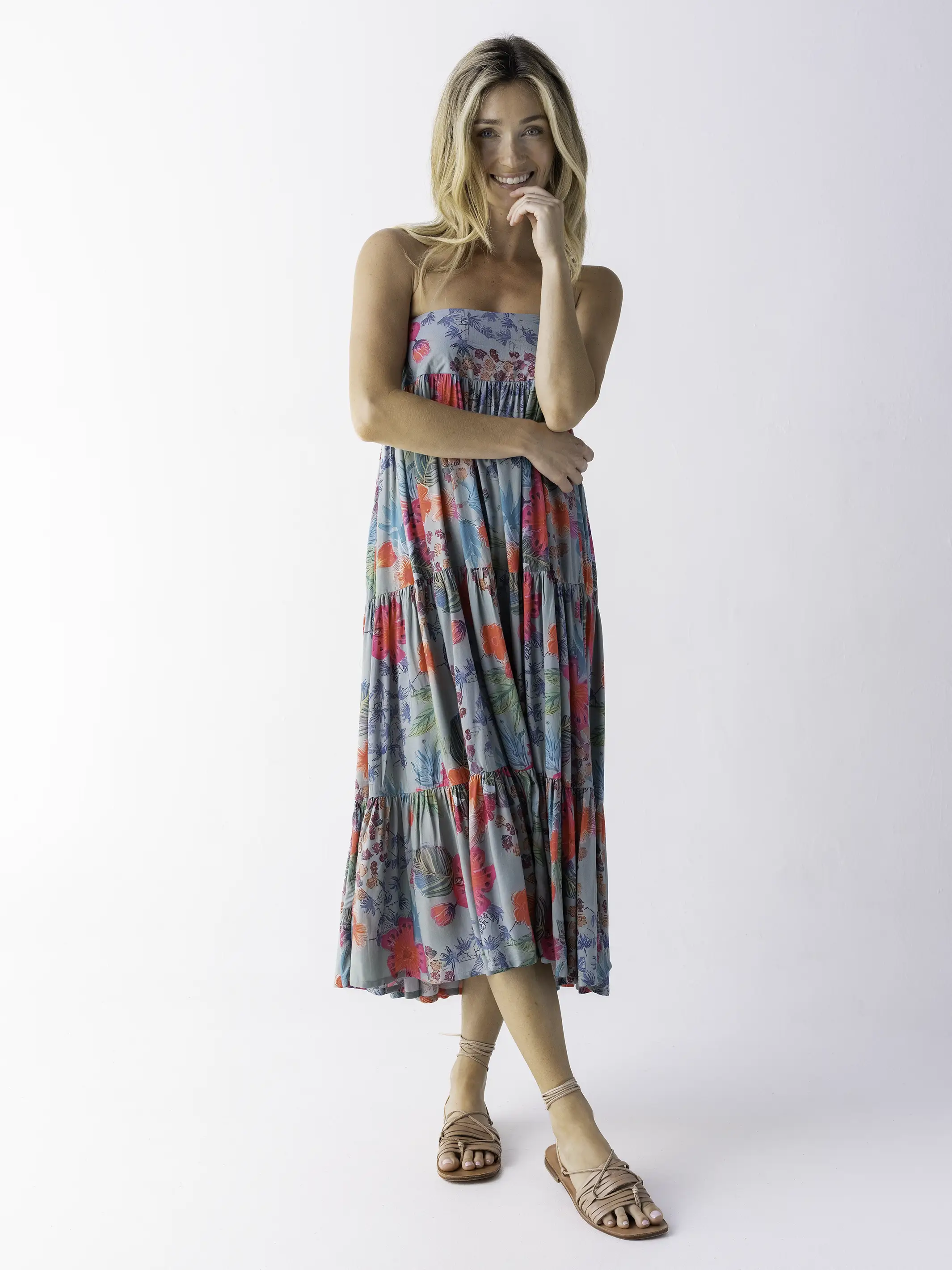 Hanna Convertible Maxi Skirt - Neon Tropical Floral - Image 4