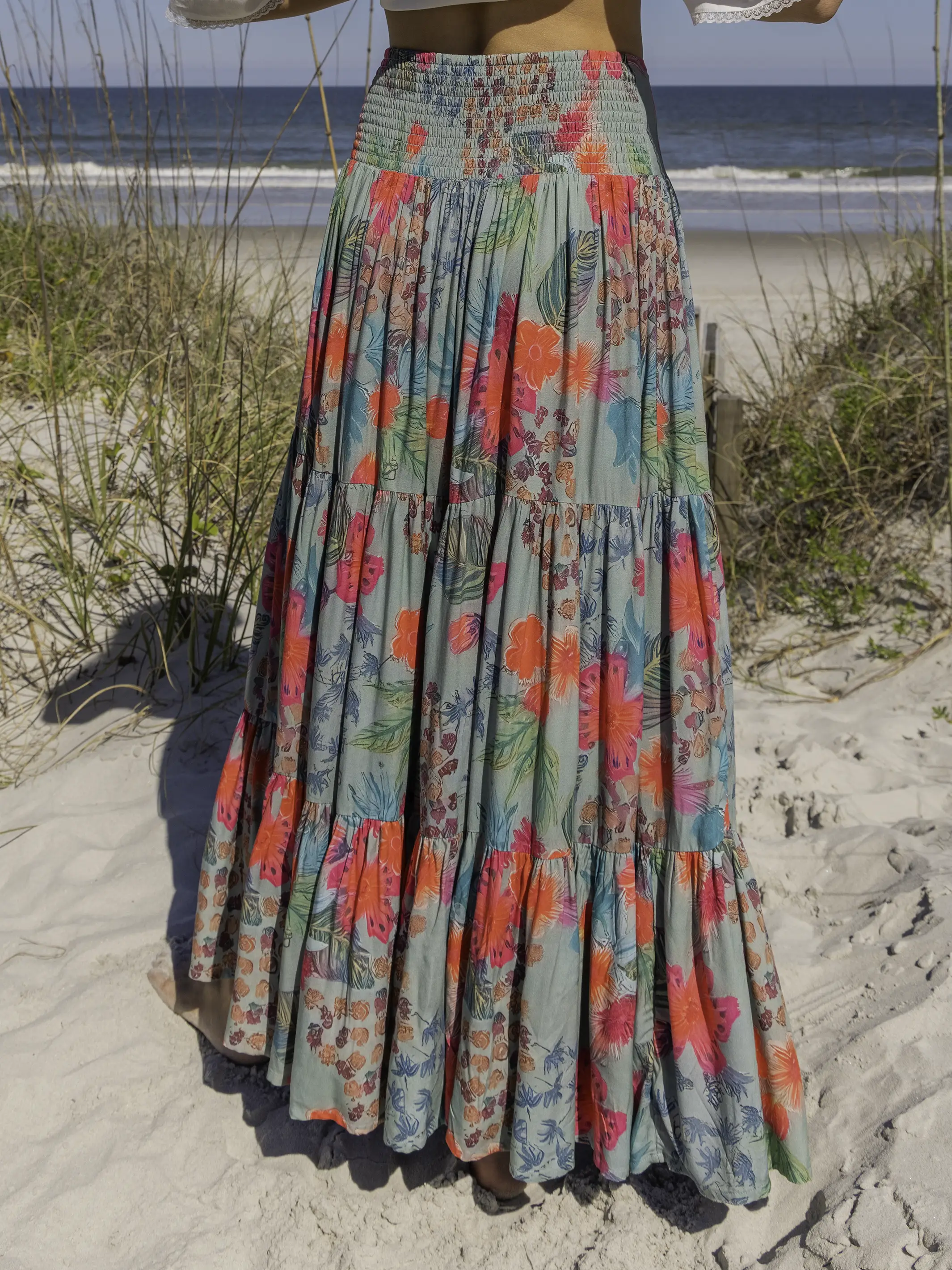 Hanna Convertible Maxi Skirt - Neon Tropical Floral - Image 5