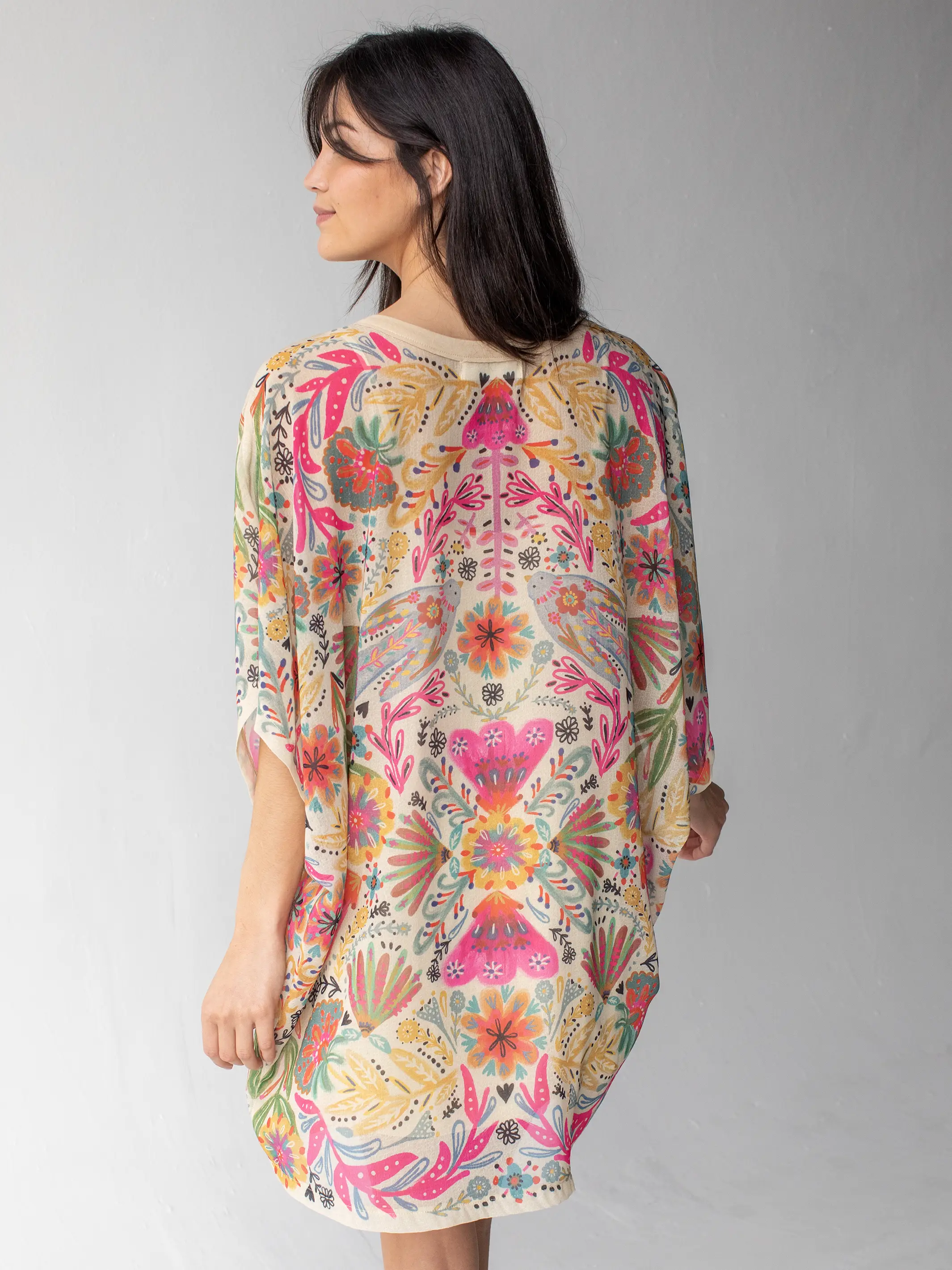 Happy Days Shift Dress - Light Sage Birds - Image 2
