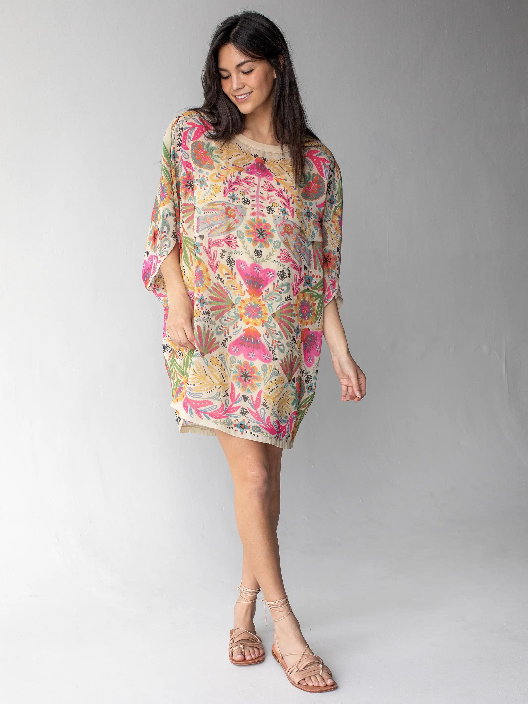 Happy Days Shift Dress - Light Sage Birds - Image 3