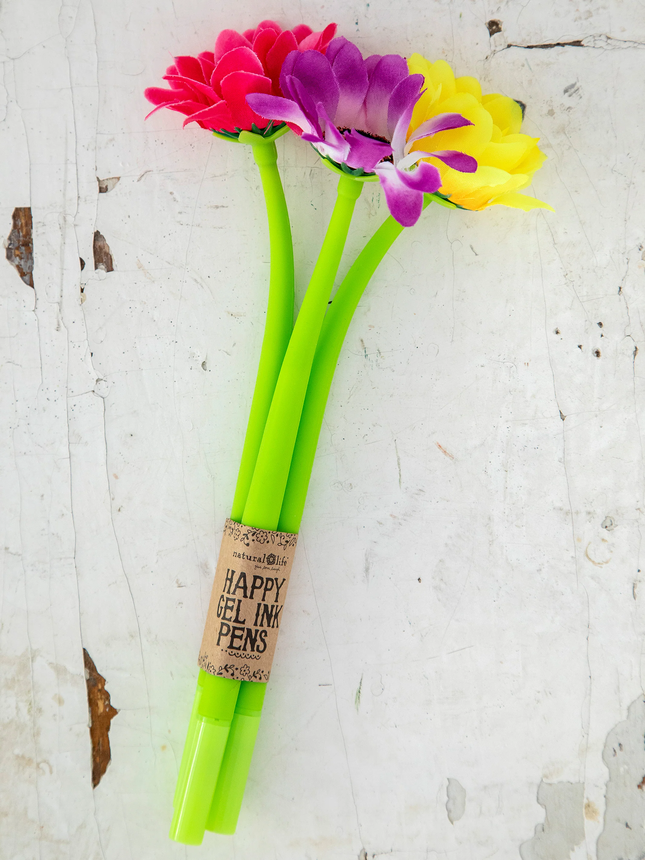 Happy Gel Ink Pens, Set of 3 - Gerber Daisies - Image 2