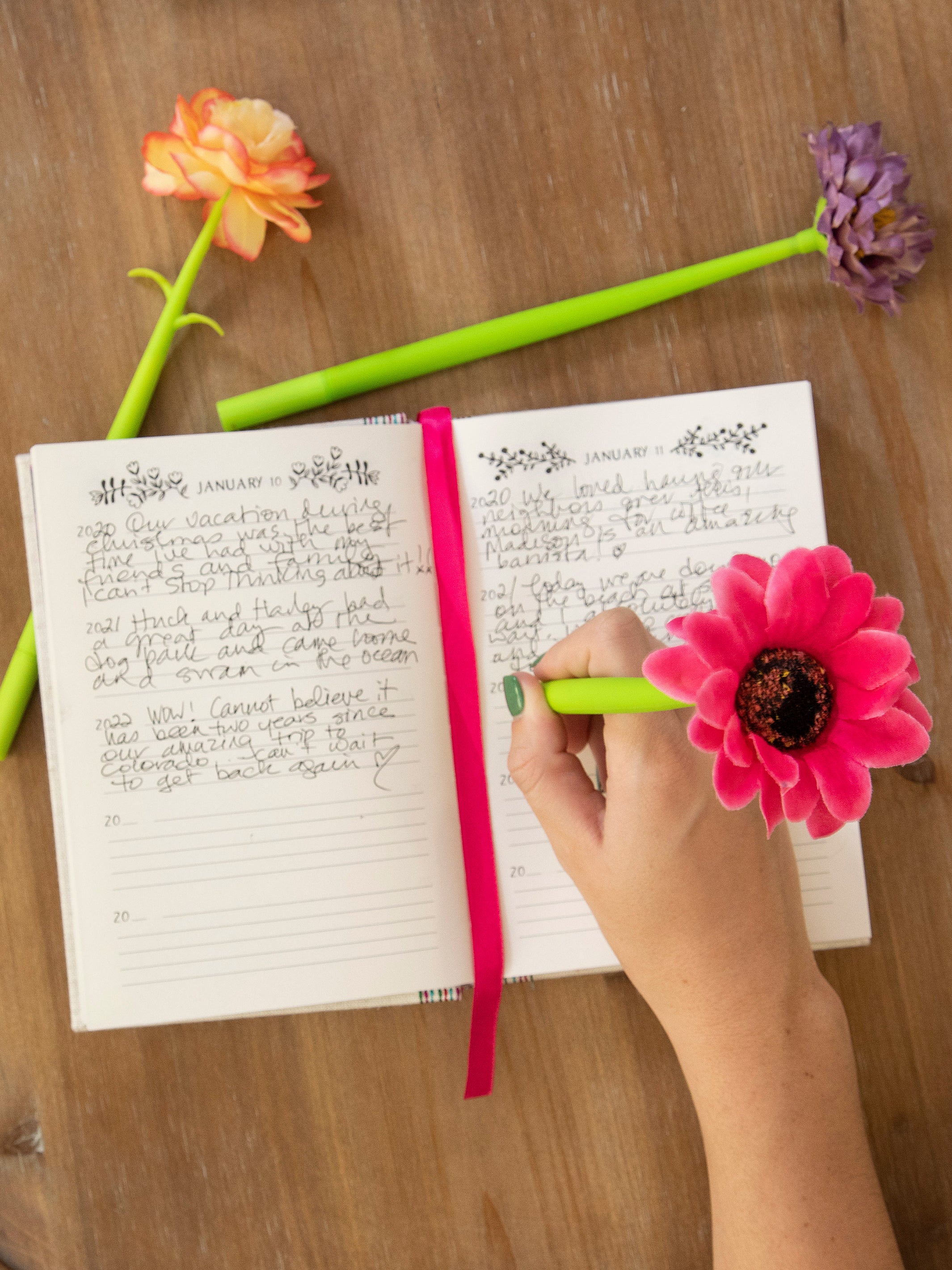 Happy Gel Ink Pens, Set of 3 - Gerber Daisies - Image 3
