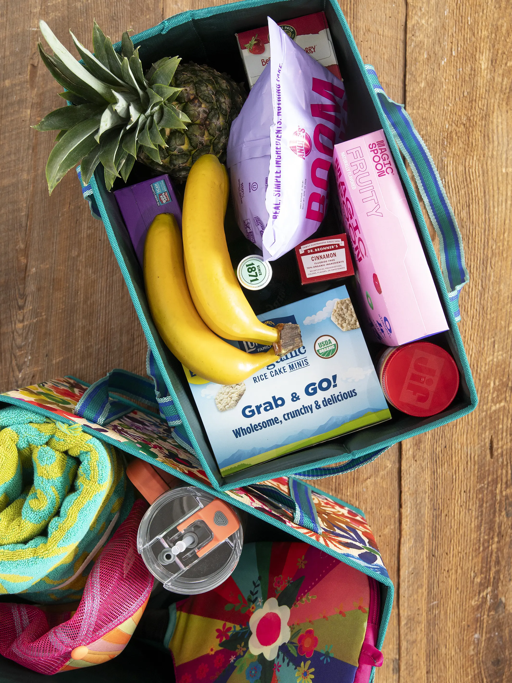 Heavy Duty Grocery & Go Bags, Set of 2 - Bright Floral Garden - Image 3