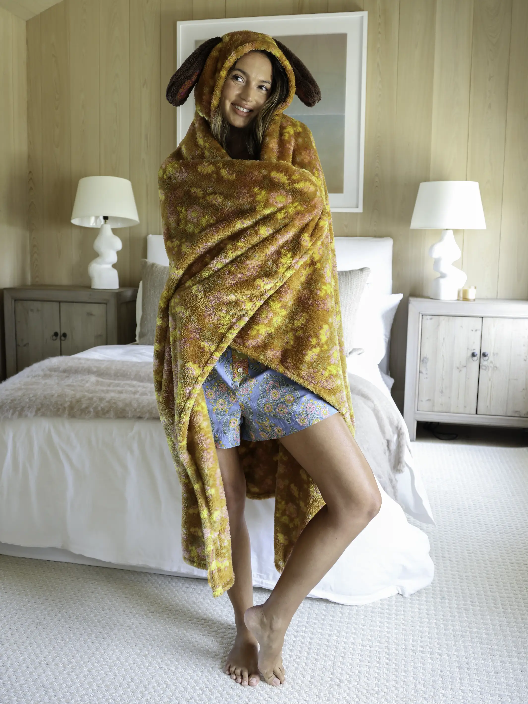 Hooded Sherpa Blanket - Brown Dog - Image 2