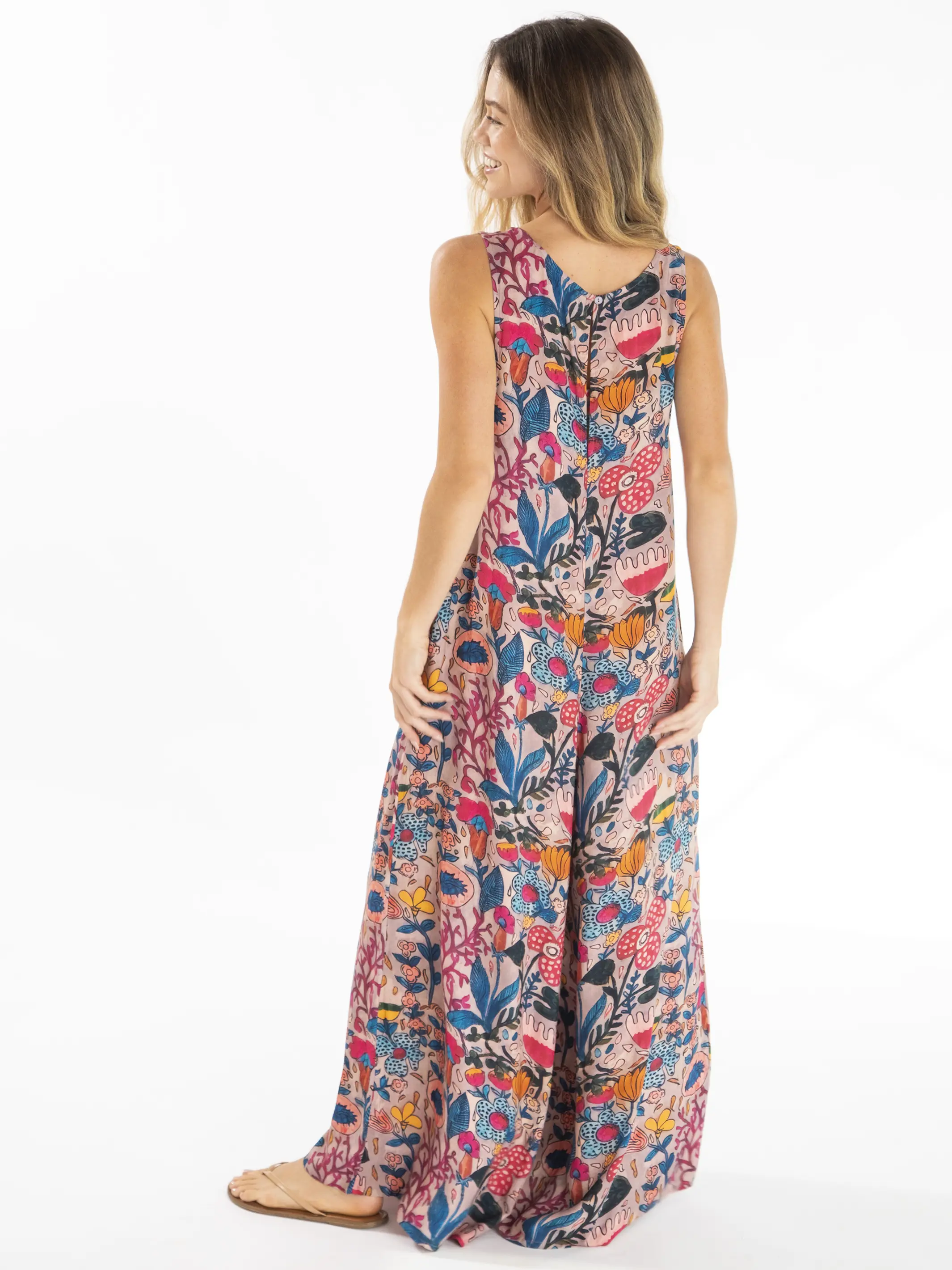 Let's Just Go Wide-Leg Jumpsuit - Pink Flung Floral - Image 4