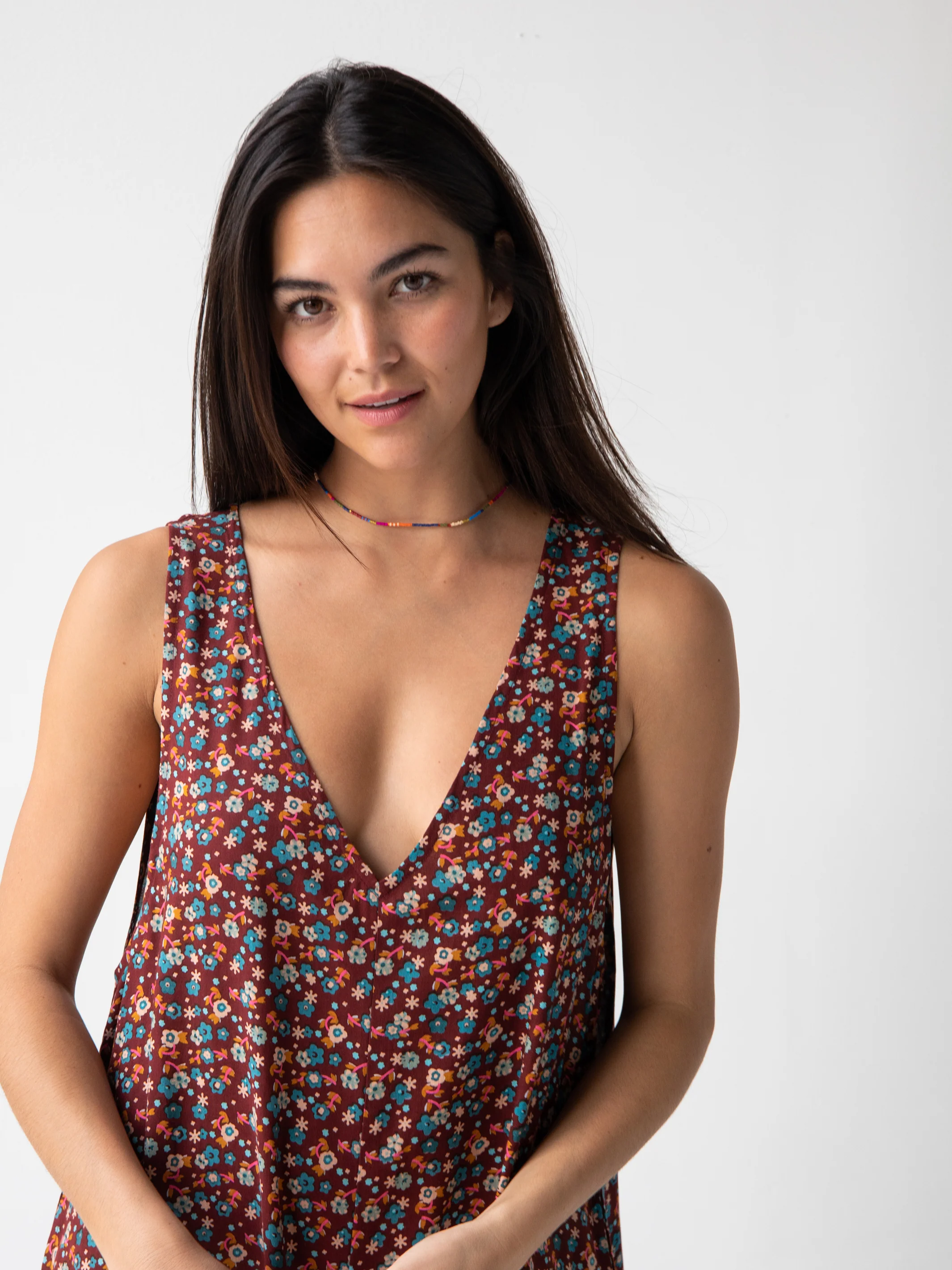 Let's Just Go Wide-Leg Jumpsuit - Tan Border Print - Image 4