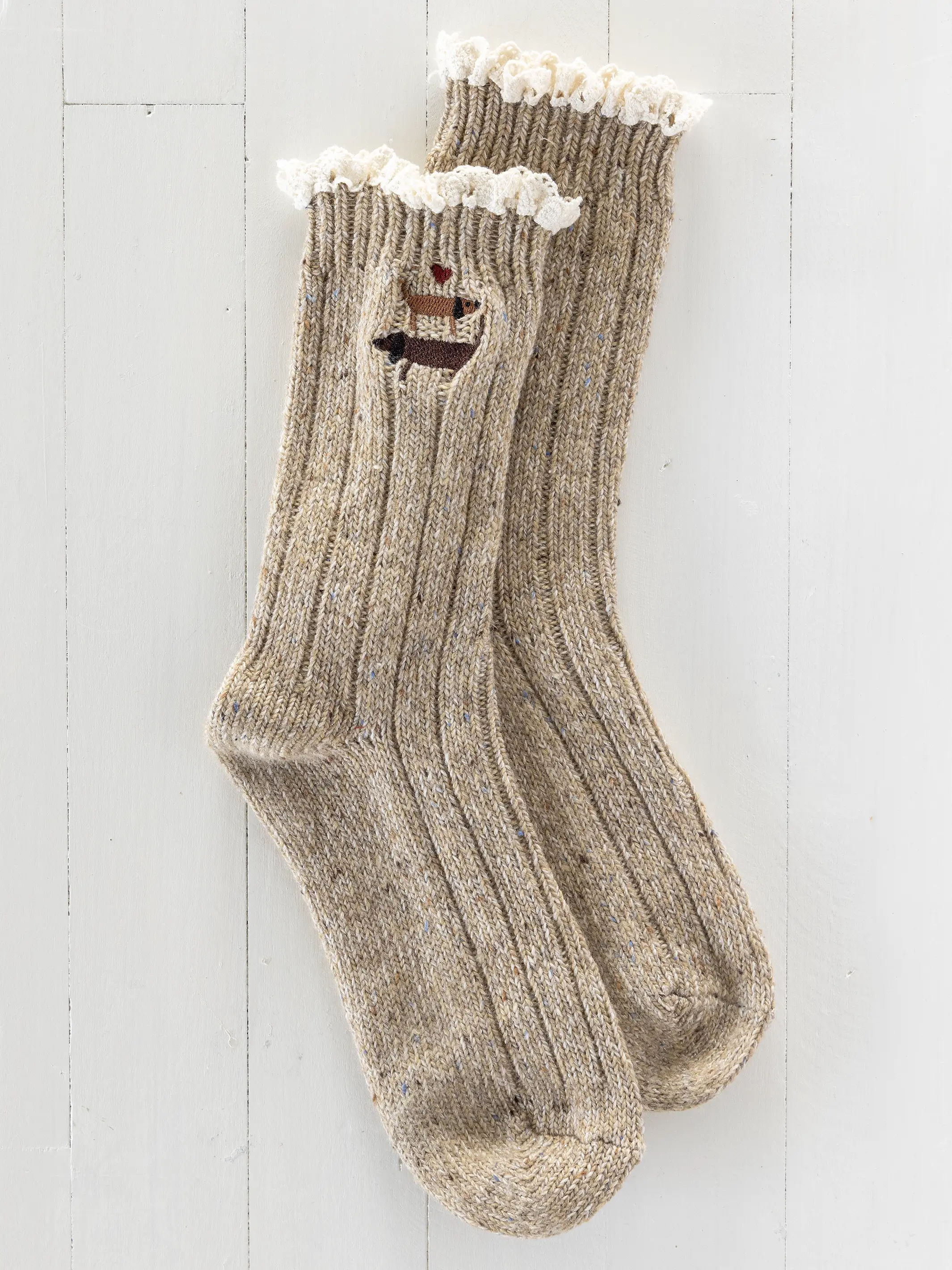 Little Things Embroidered Socks - Dog - Image 3