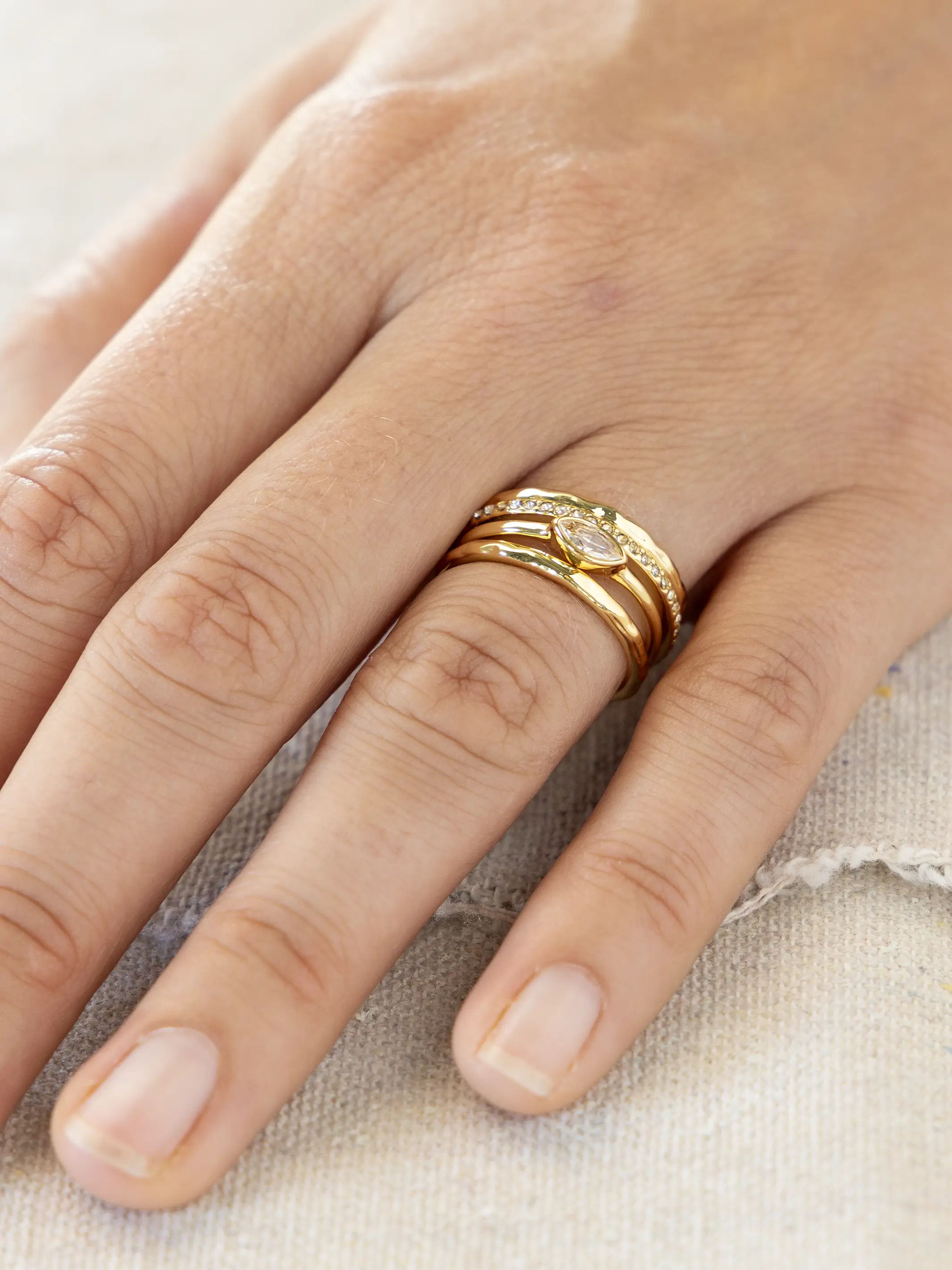 Live Happy Rings, Set of 4 - Image 2