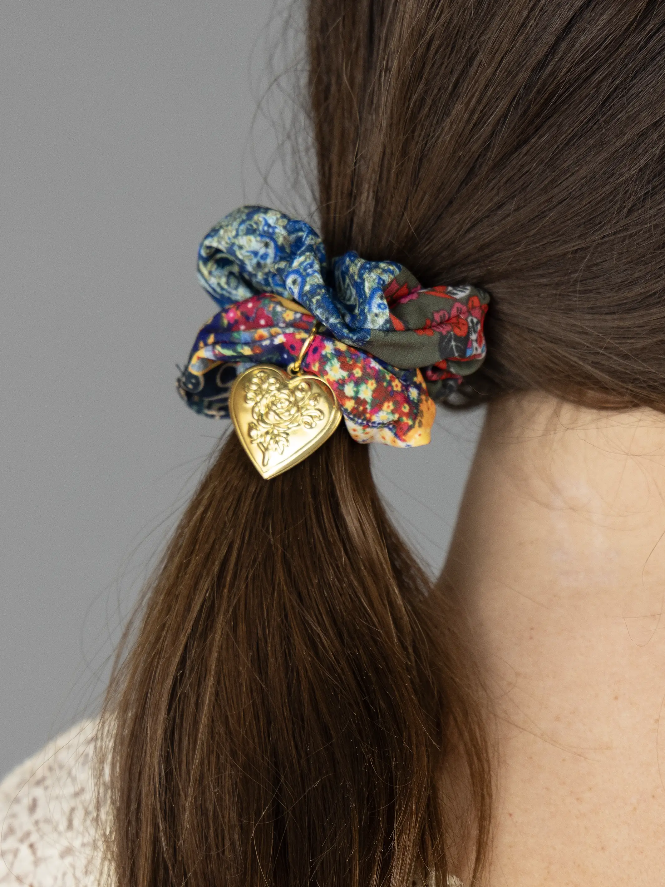 Locket Scrunchie - Bright Patchwork - Image 3