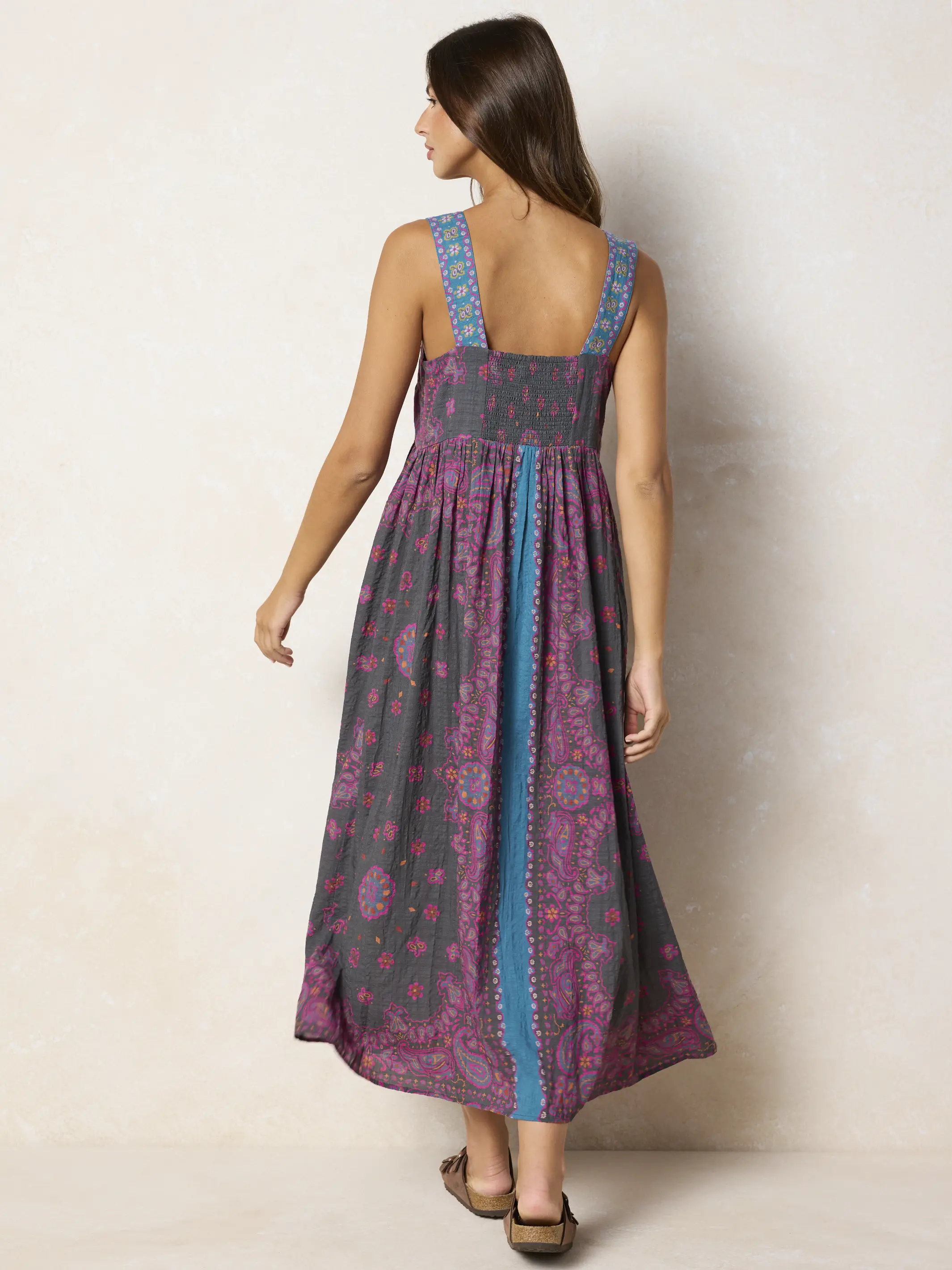 Lucy Maxi Dress - Brimfield Bandana Charcoal - Image 3