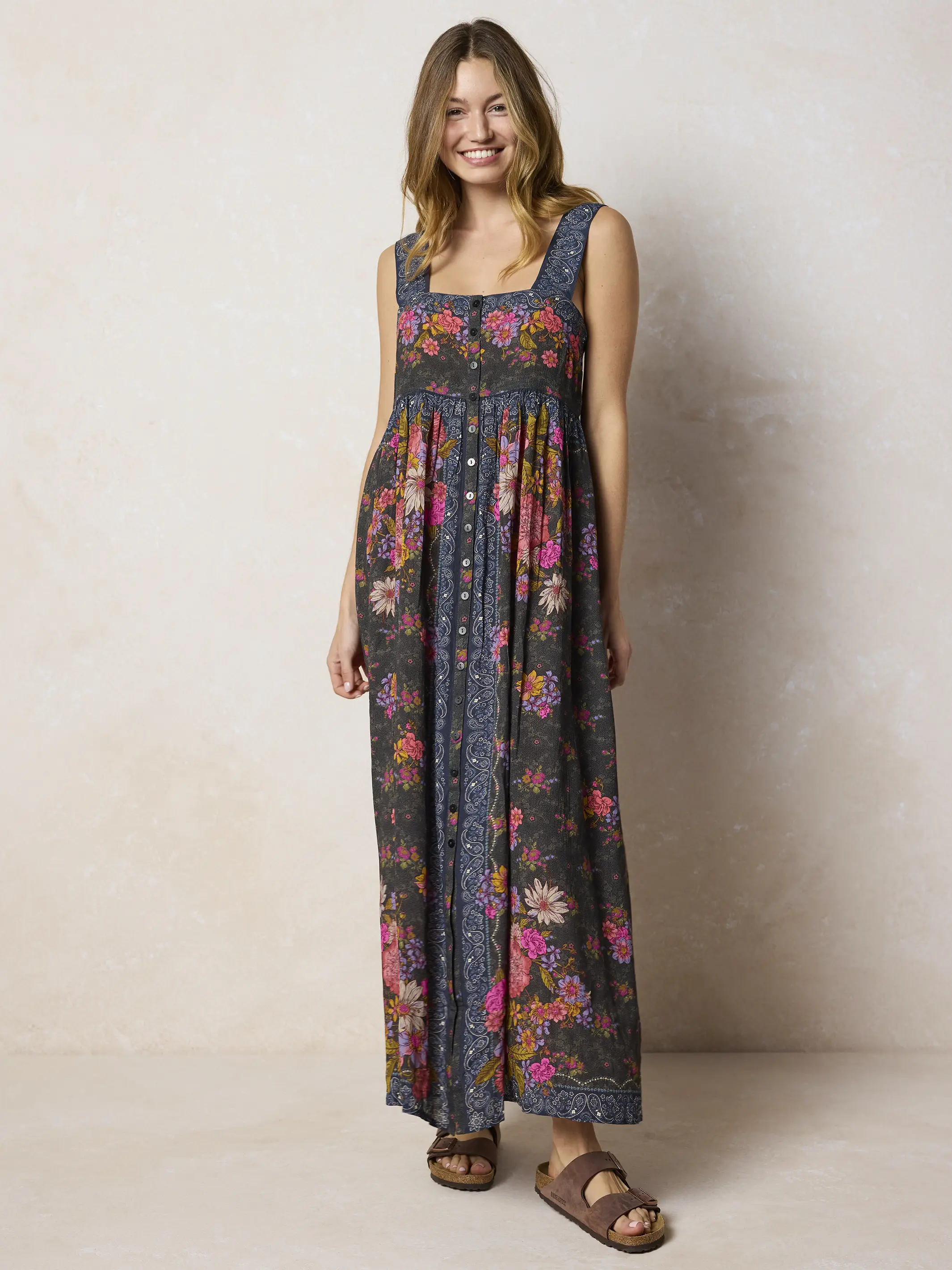 Lucy Maxi Dress - English Garden Charcoal - Image 3