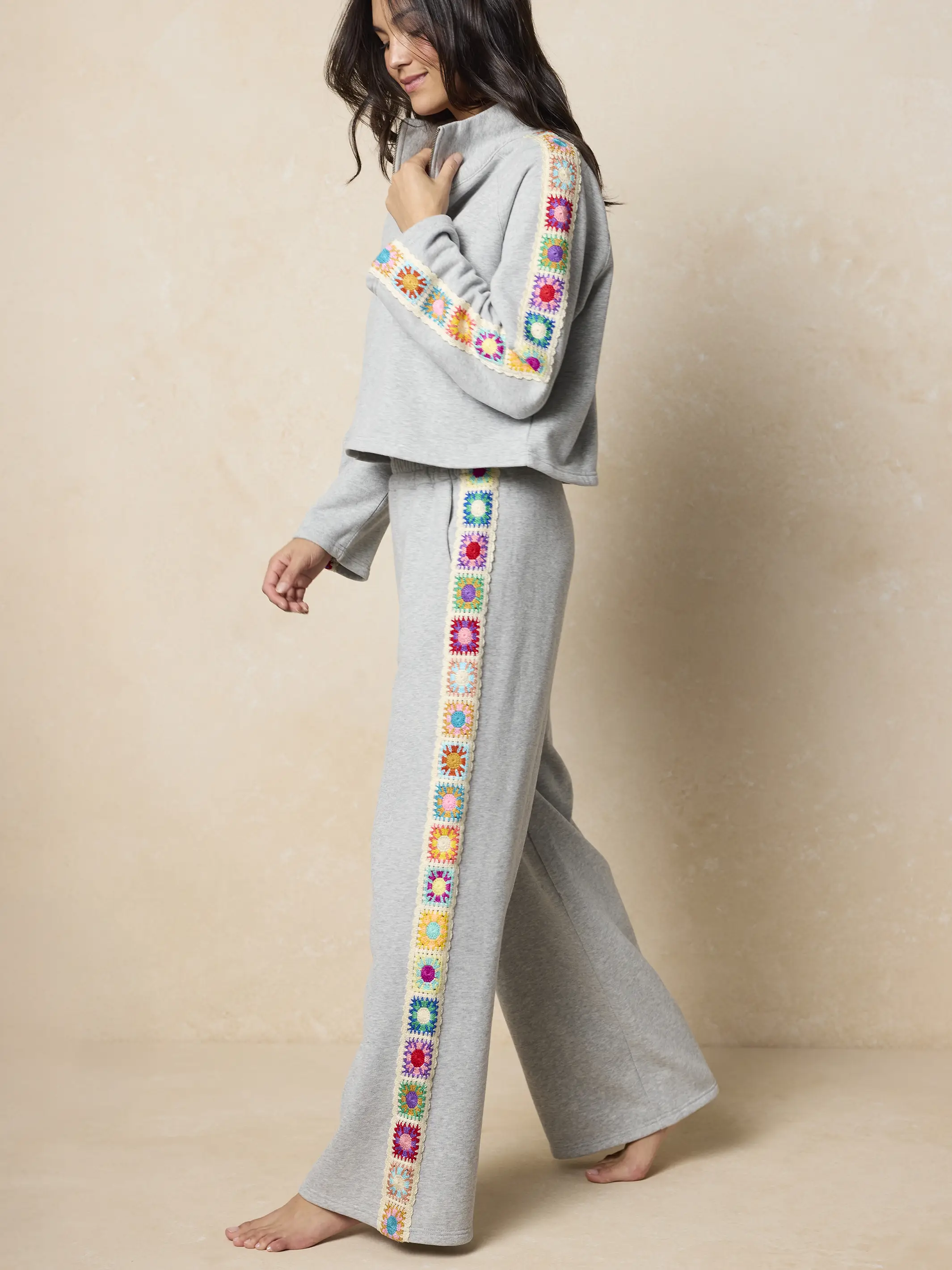 Lyvie Trim Sweatpants - Heather Grey - Image 2