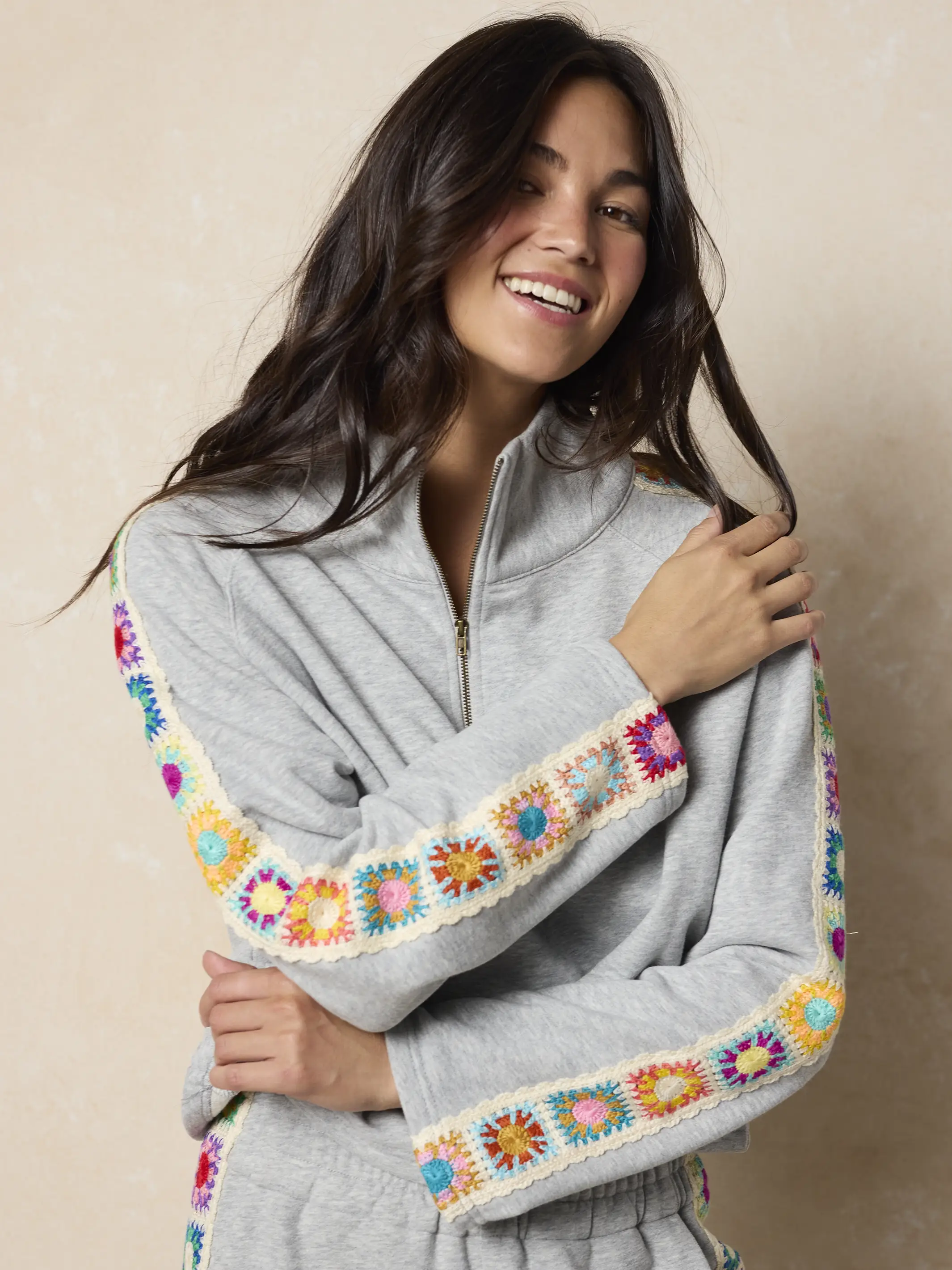 Lyvie Trim Sweatshirt - Heather Grey - Image 3