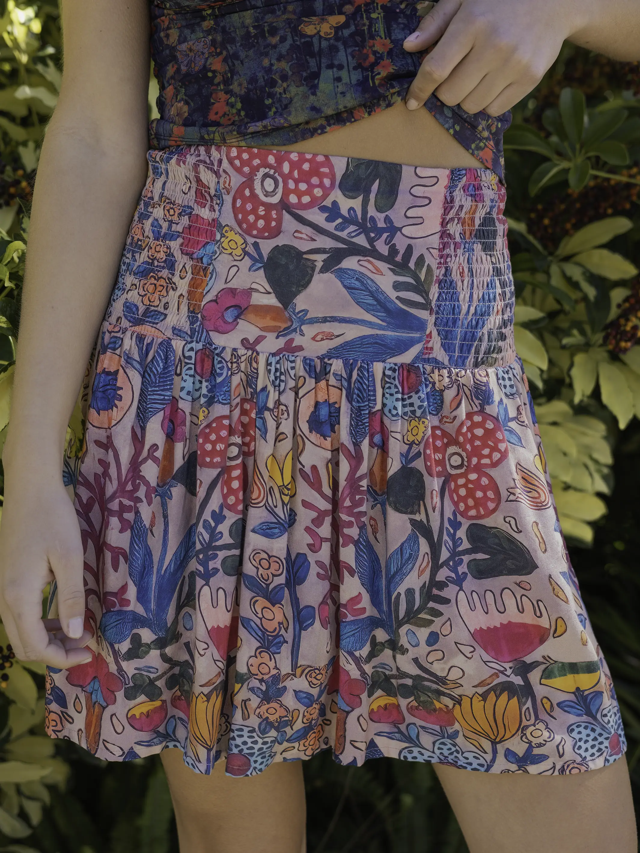 Malia Mini Skirt - Pink Flung Floral - Image 2