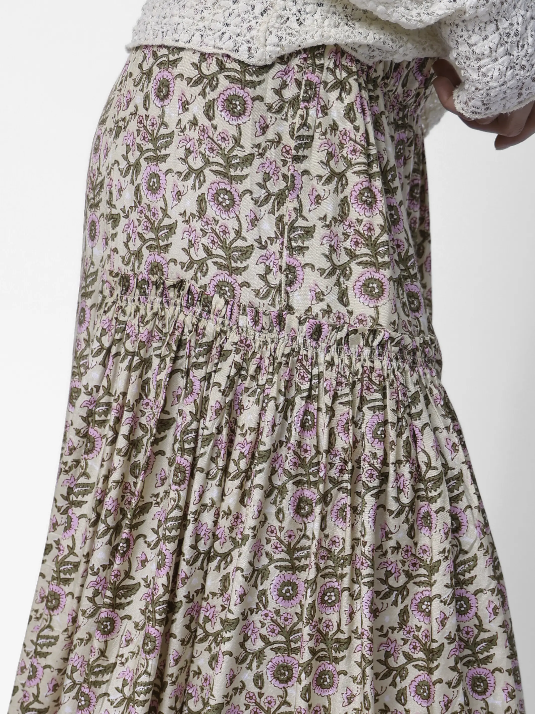 Margaux Wide Leg Pants - Cream Vine Floral - Image 3
