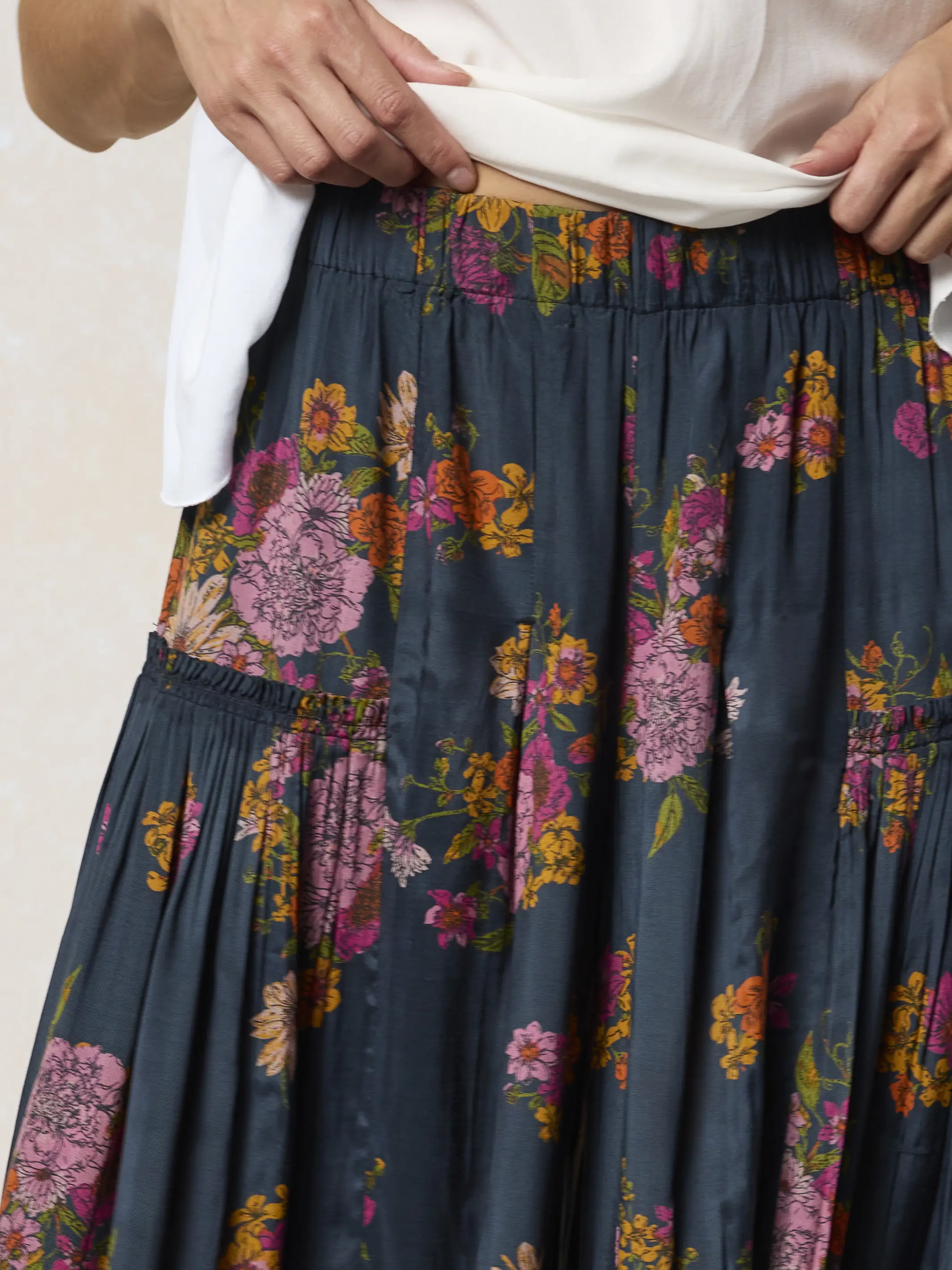 Margaux Wide Leg Pants - English Garden Charcoal - Image 3