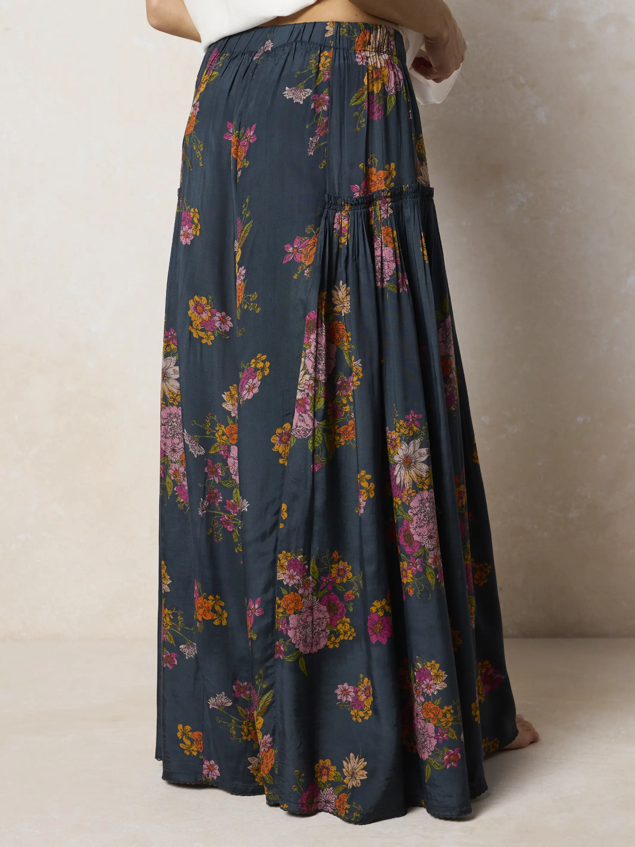 Margaux Wide Leg Pants - English Garden Charcoal - Image 4