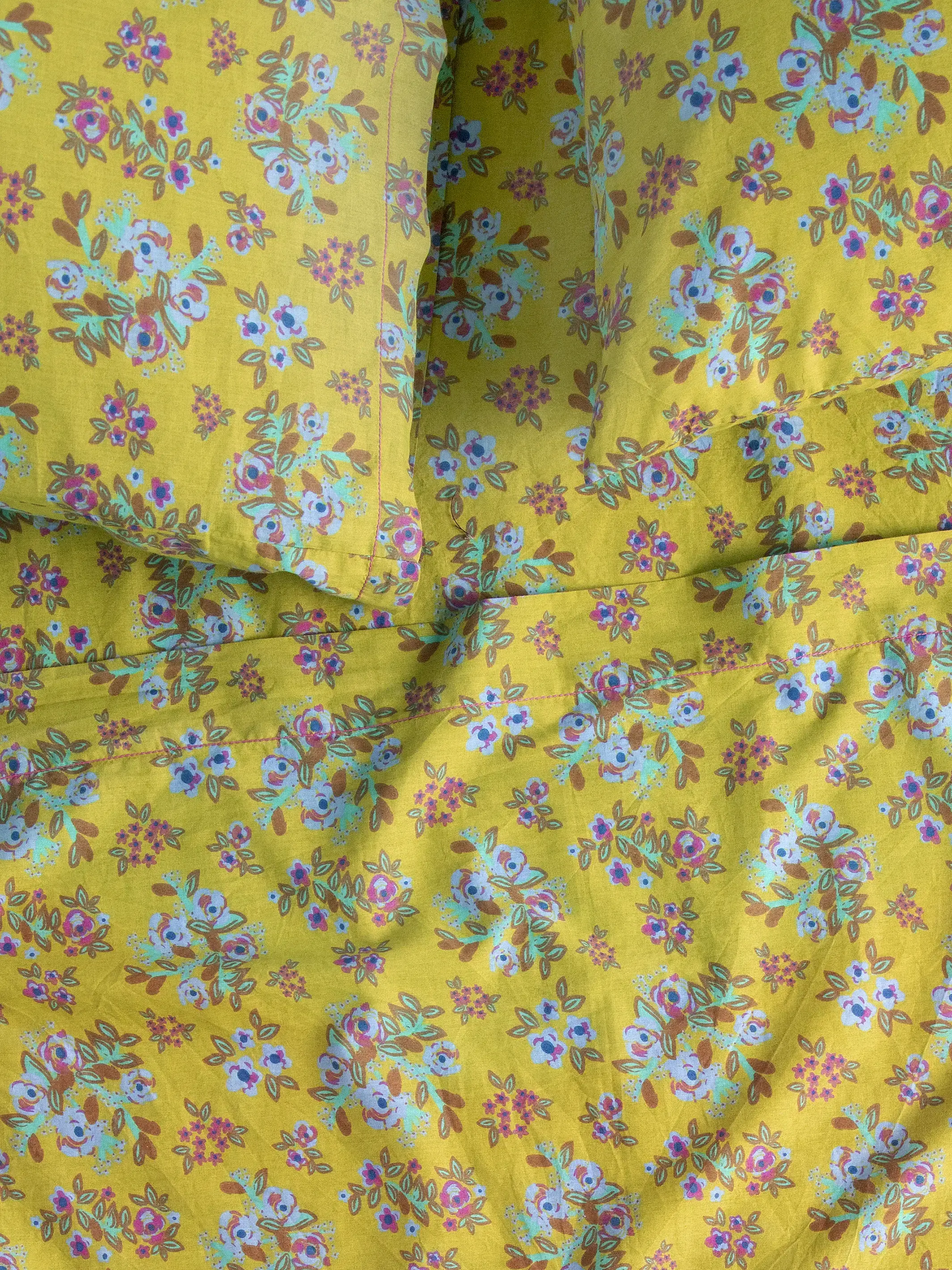 Mix & Match Cotton Fitted Sheet - Chartreuse Bouquet Blooms - Image 4