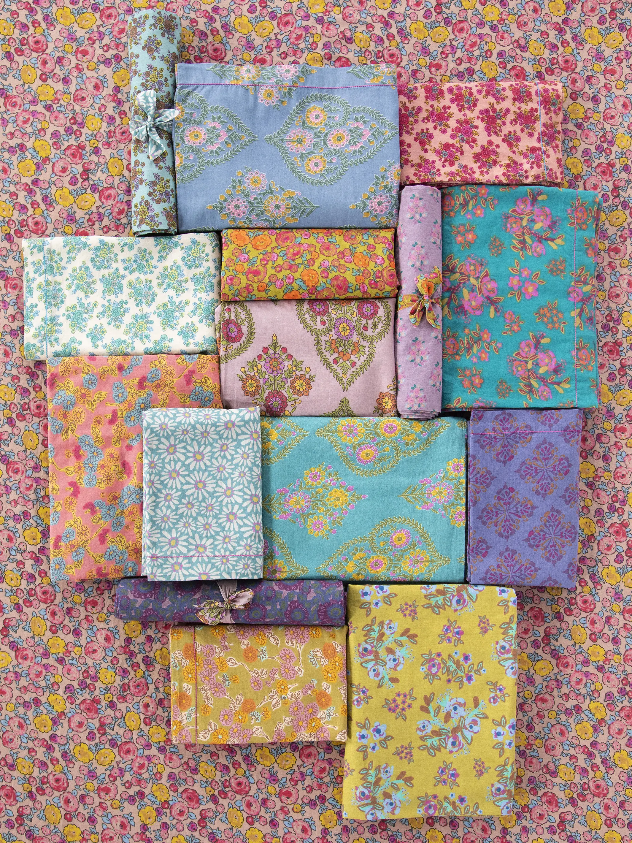Mix & Match Cotton Flat Sheet - Blush Folk Ditsy - Image 3