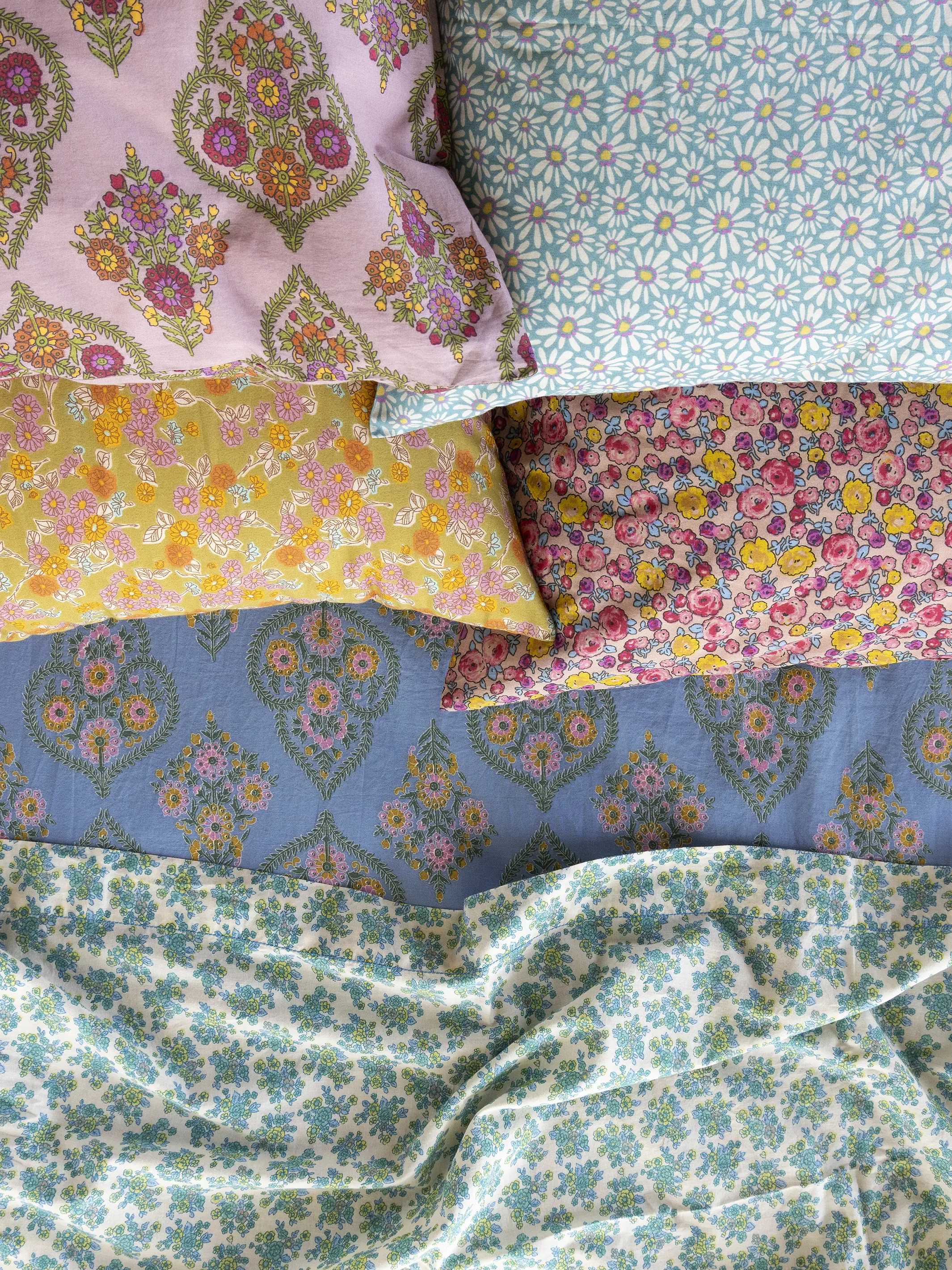 Mix & Match Cotton Flat Sheet - Cream Folk Ditsy - Image 3