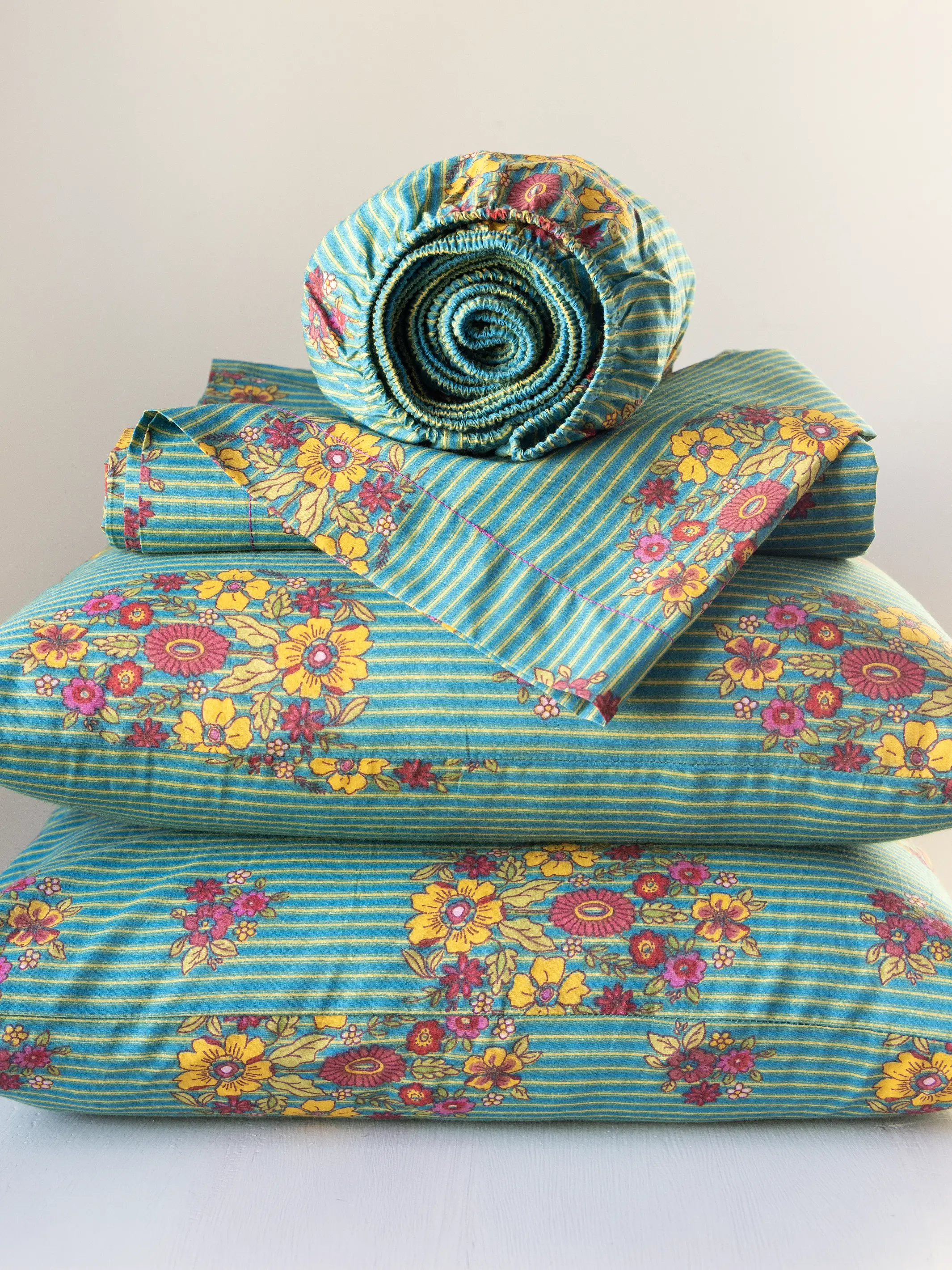 Mix & Match Cotton Flat Sheet - Jaipur Stripe - Image 6