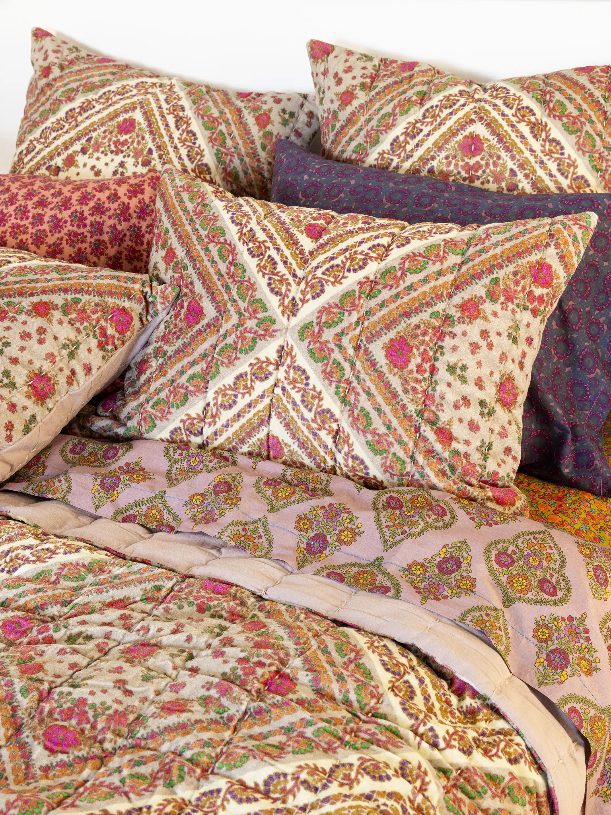 Mix & Match Cotton Flat Sheet - Pink Willow Medallion - Image 2