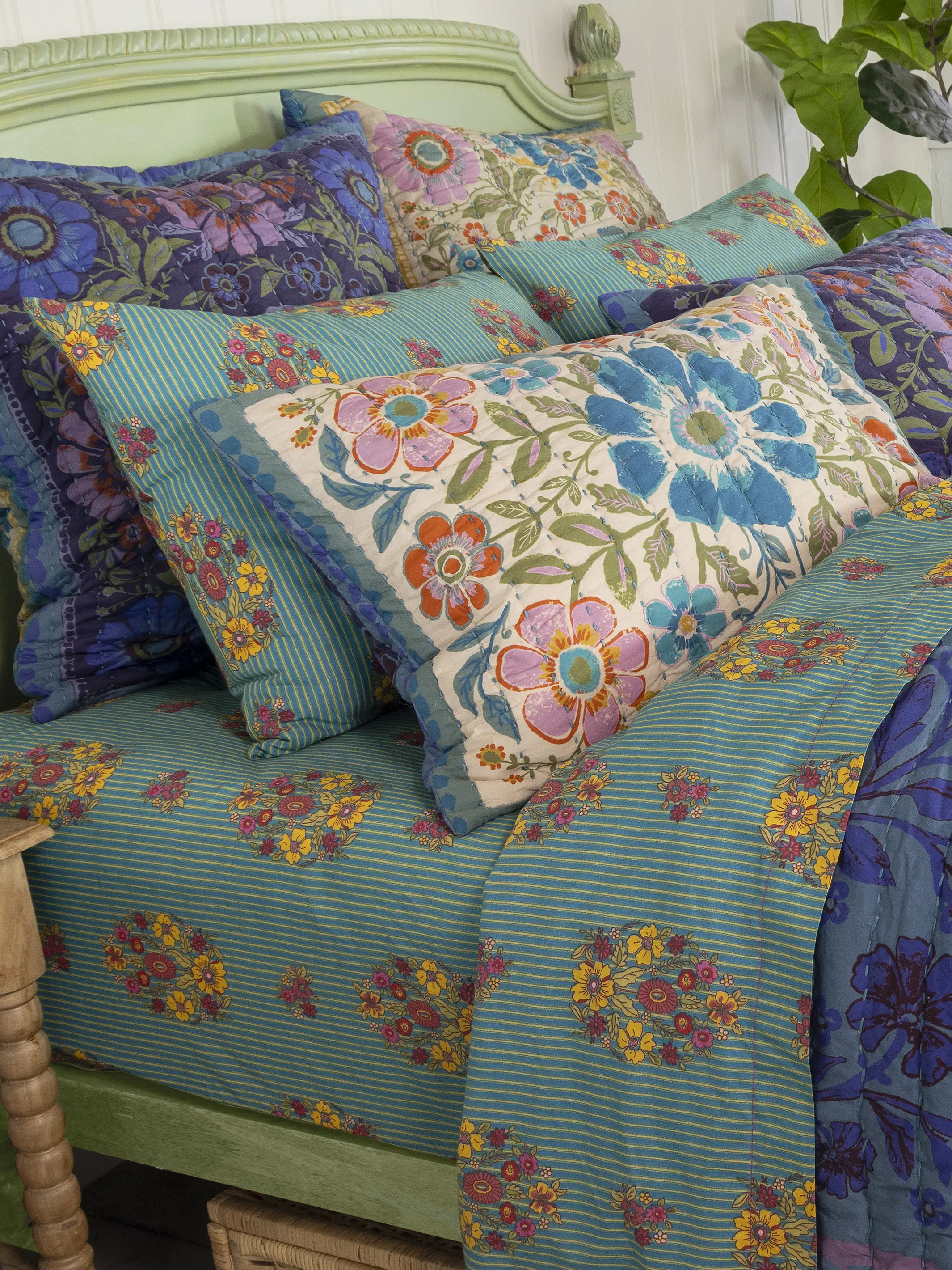 Mix & Match Cotton Pillowcase, Single - Jaipur Stripe - Image 2