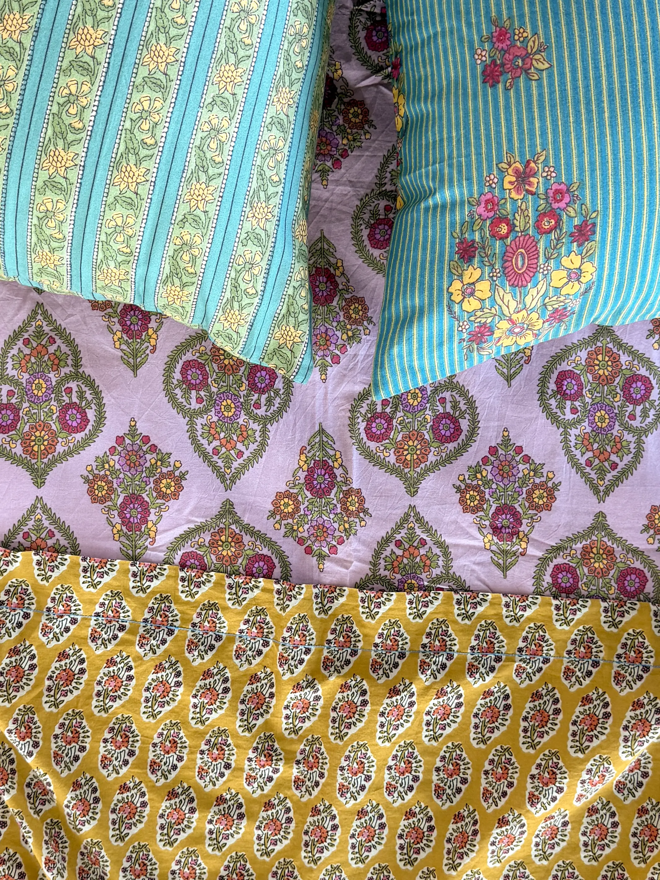 Mix & Match Cotton Pillowcase, Single - Teal Vines - Image 5
