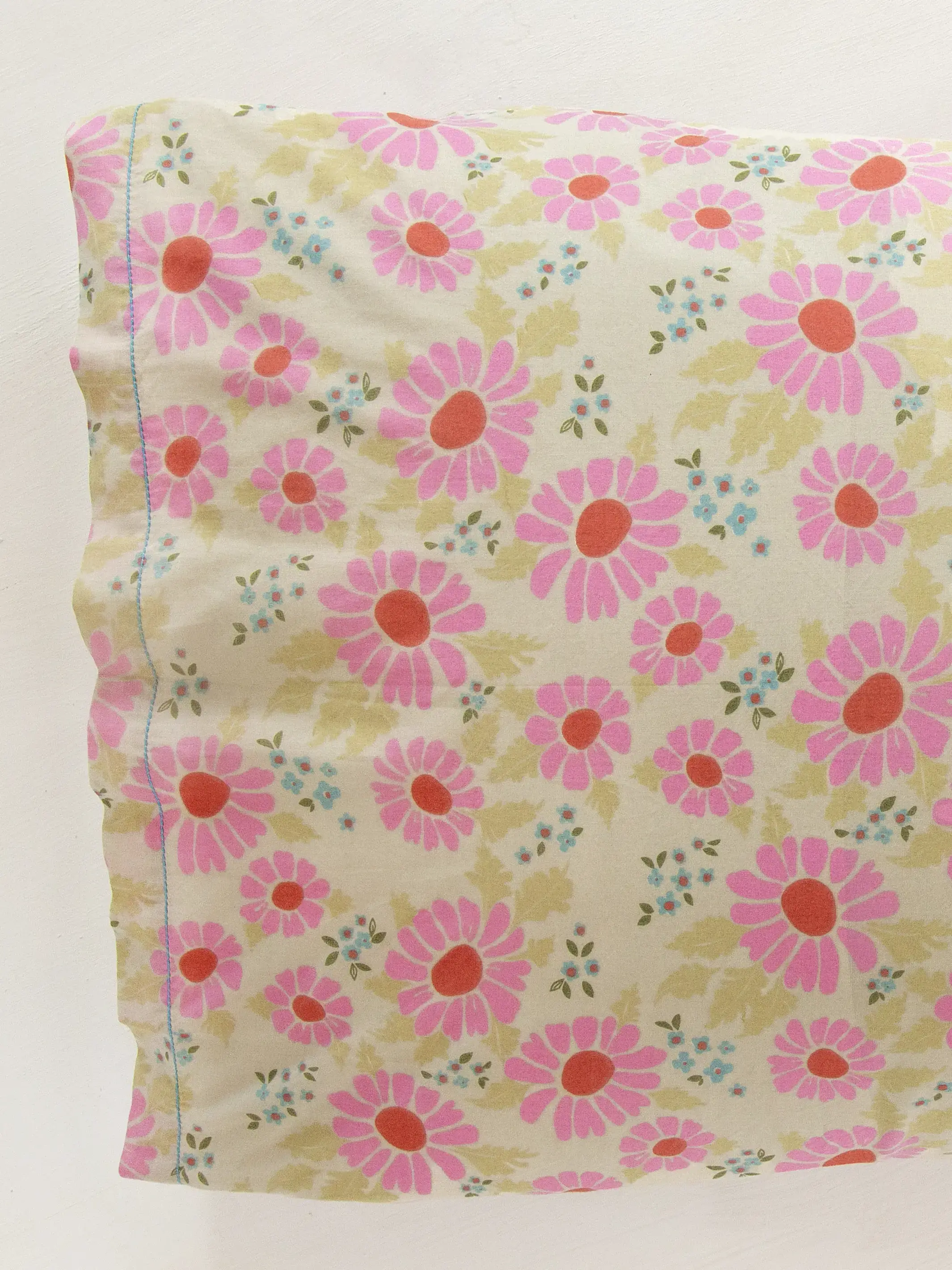Mix & Match Cotton Pillowcase, Single - Vintage Zinnia - Image 2