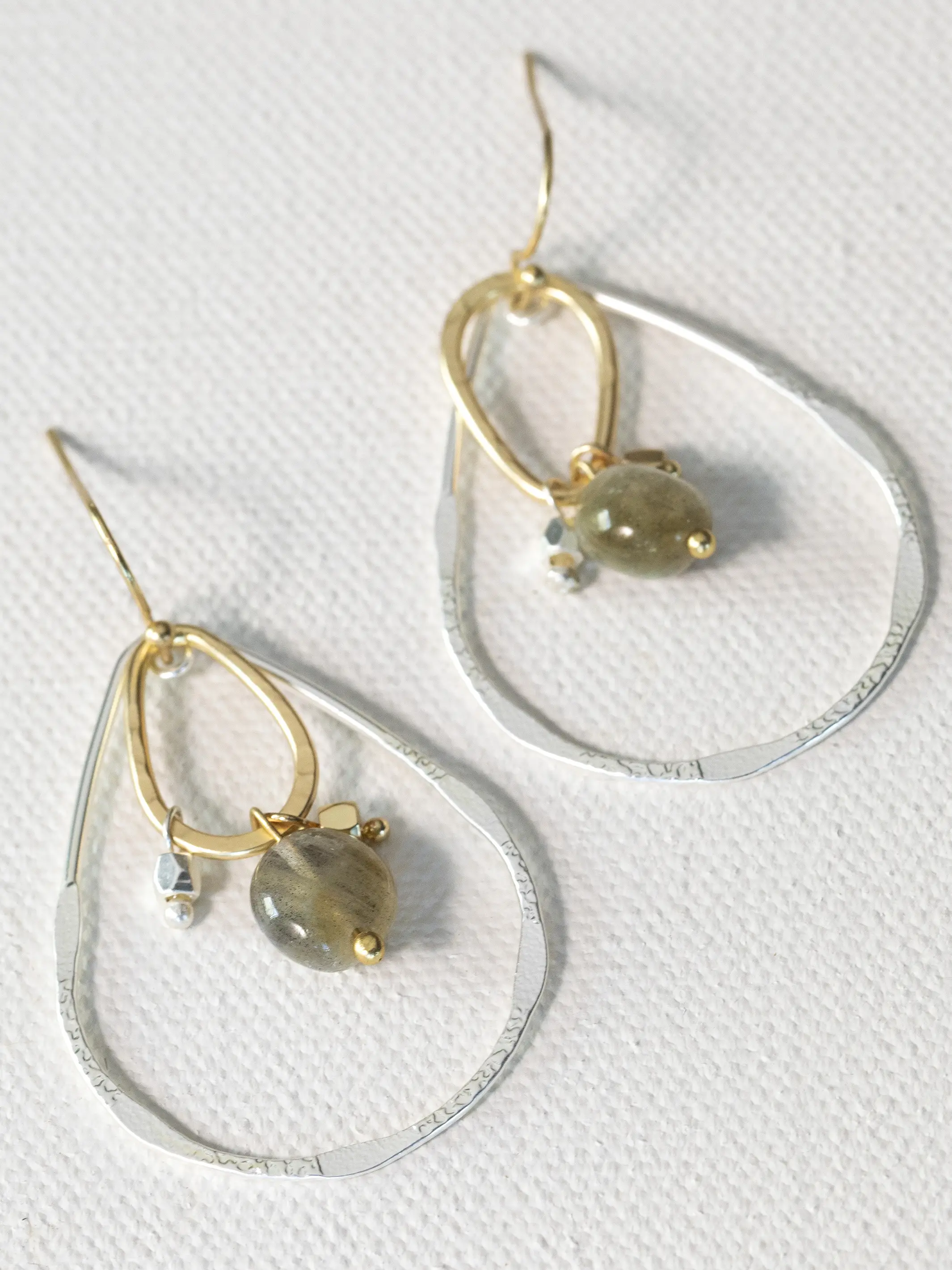 Mixed Metal Drop Earrings - Image 3