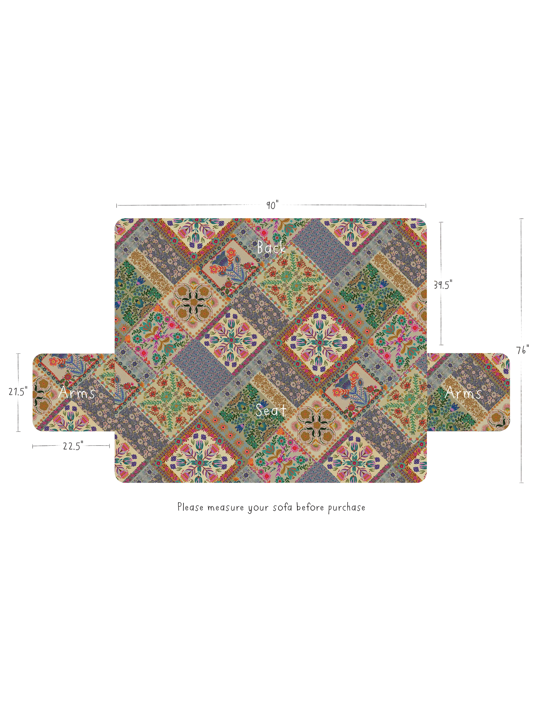 Mom's Favorite Sofa Cover - Mandala Folk Patchwork - Image 3