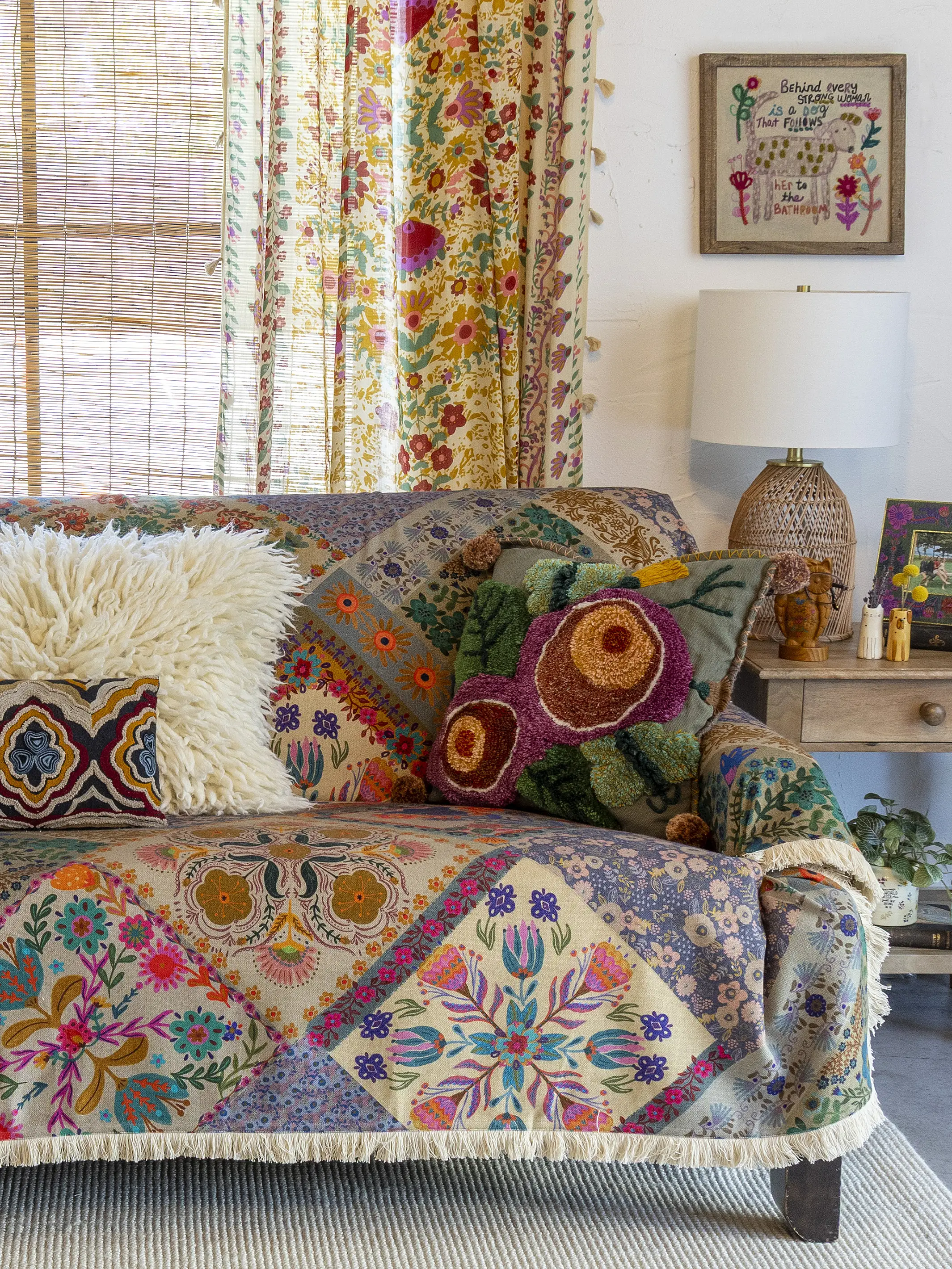 Mom's Favorite Sofa Cover - Mandala Folk Patchwork - Image 4