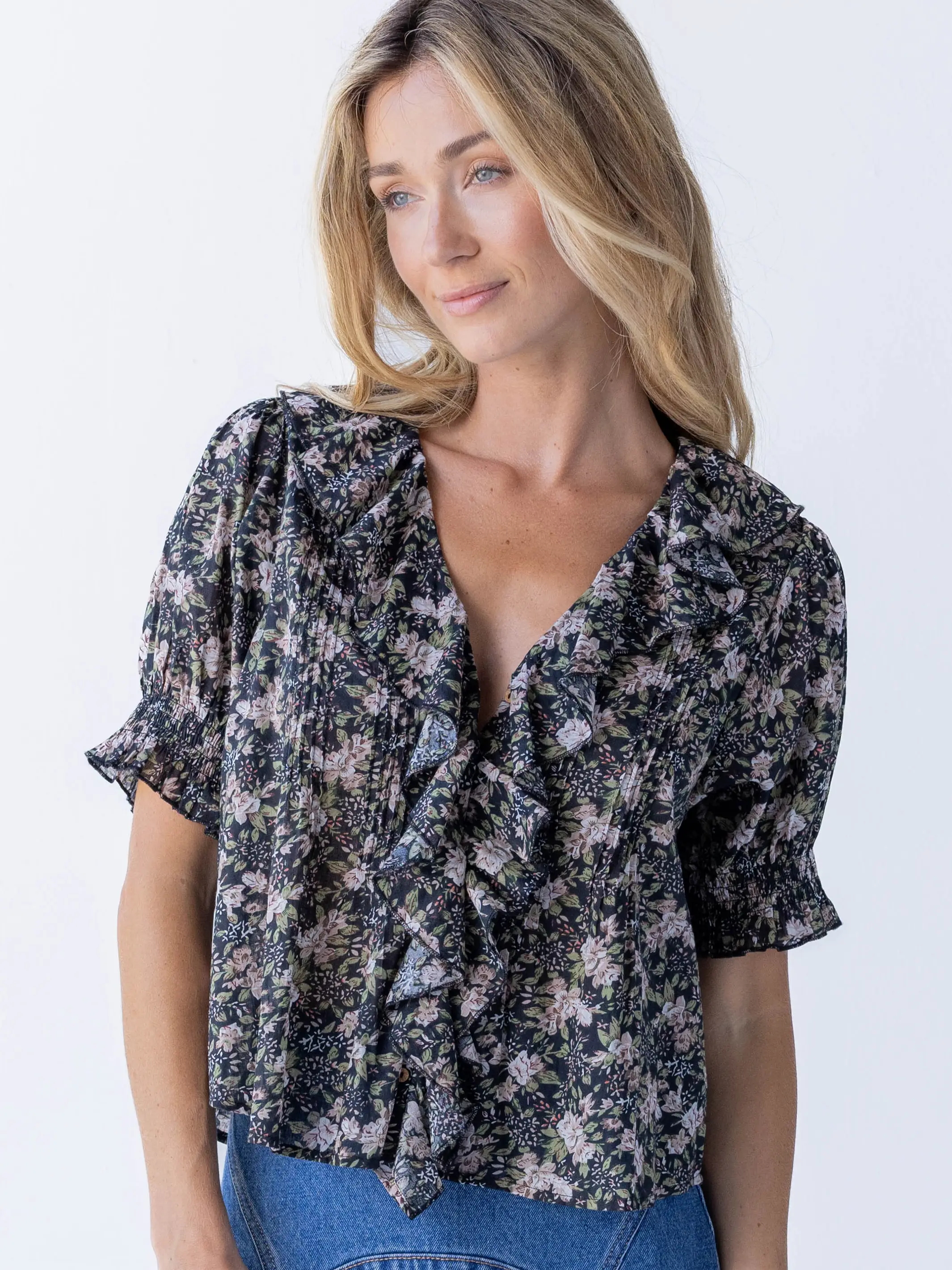 My Favorite Cotton Top - Black Flung Floral - Image 2