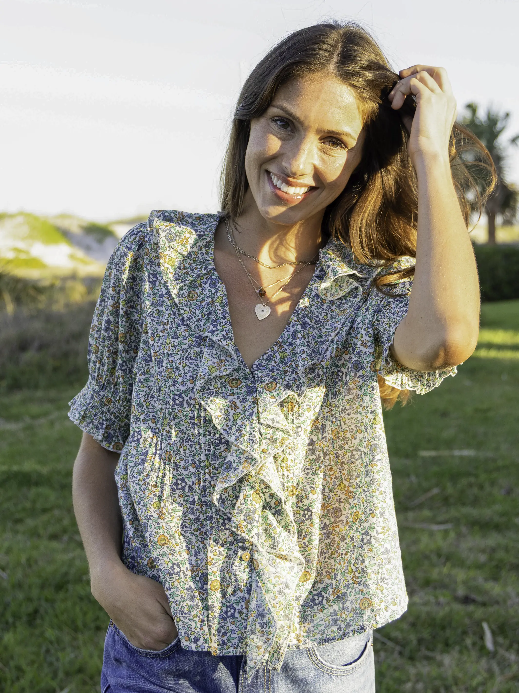 My Favorite Cotton Top - Blue Floral - Image 2
