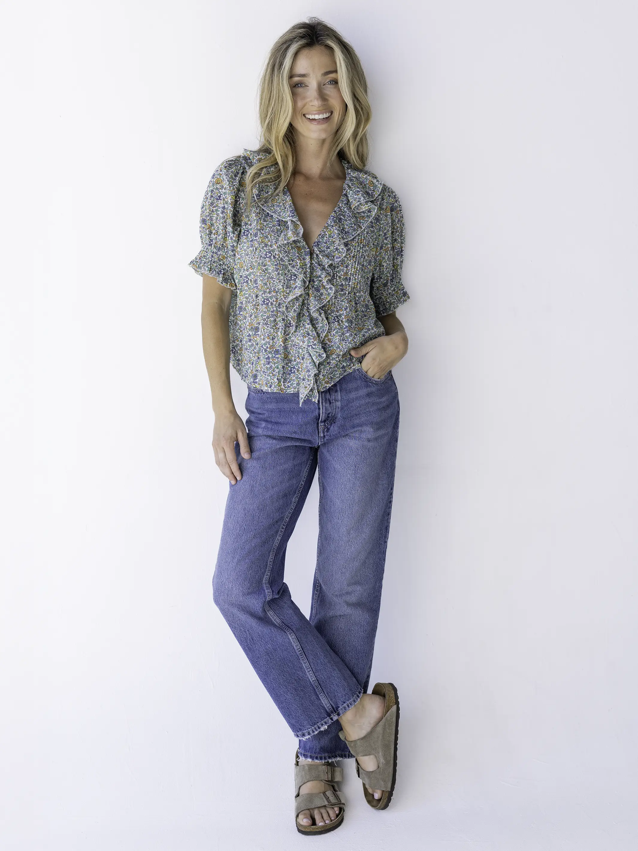 My Favorite Cotton Top - Blue Floral - Image 5